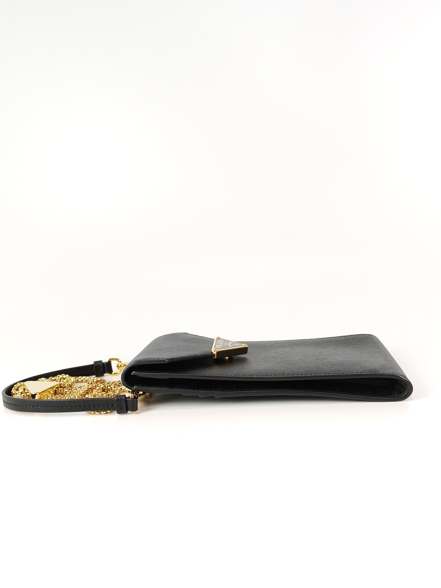 Saffiano Leather in Black Phone Carrier | Purse Maison Luxury Bags Shop