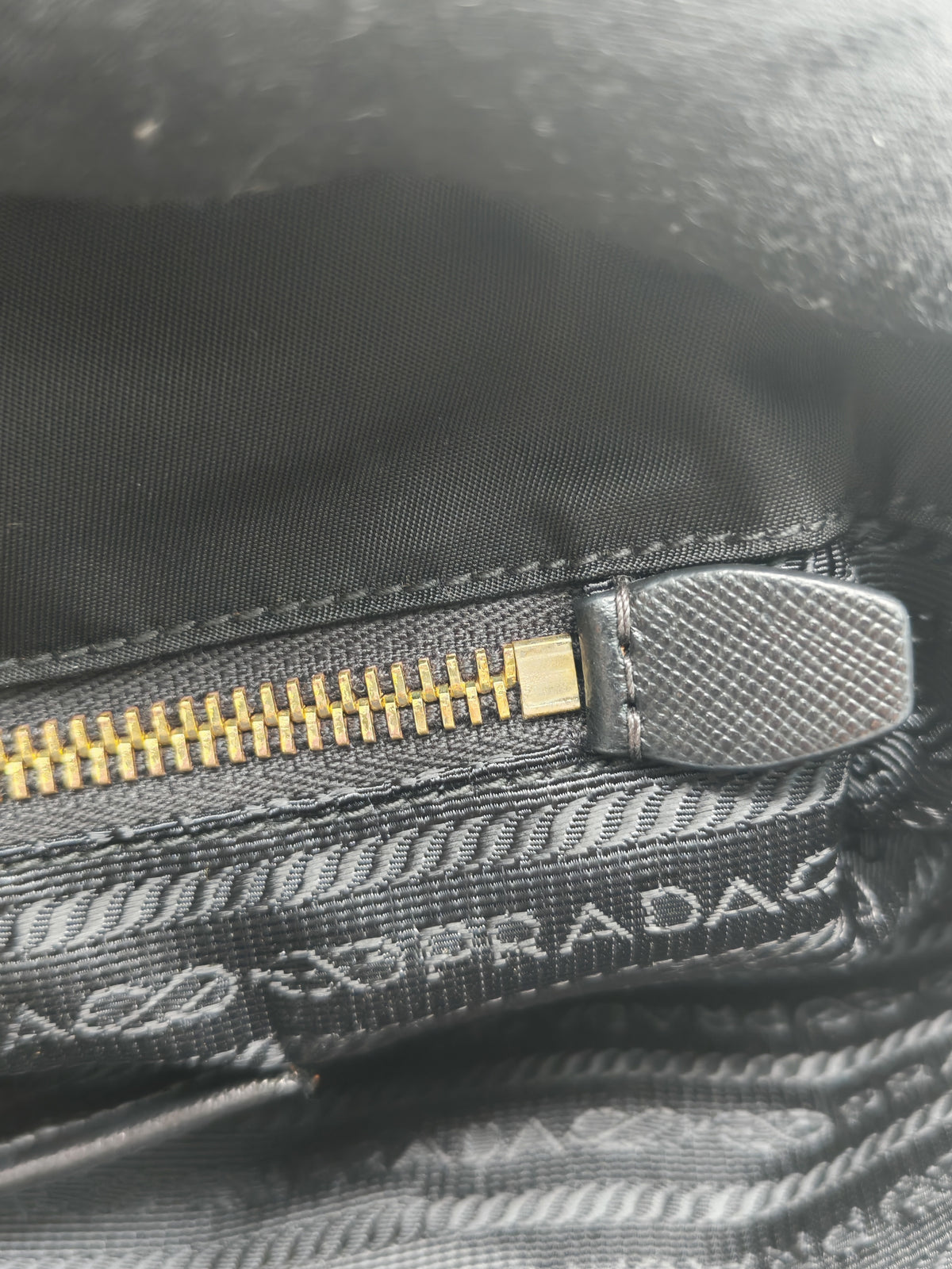 Prada Tessuto Nylon Tote Bag in Black Nylon Canvas and Saffiano Leather Gold Hardware | Purse Maison Luxury Bags Shop
