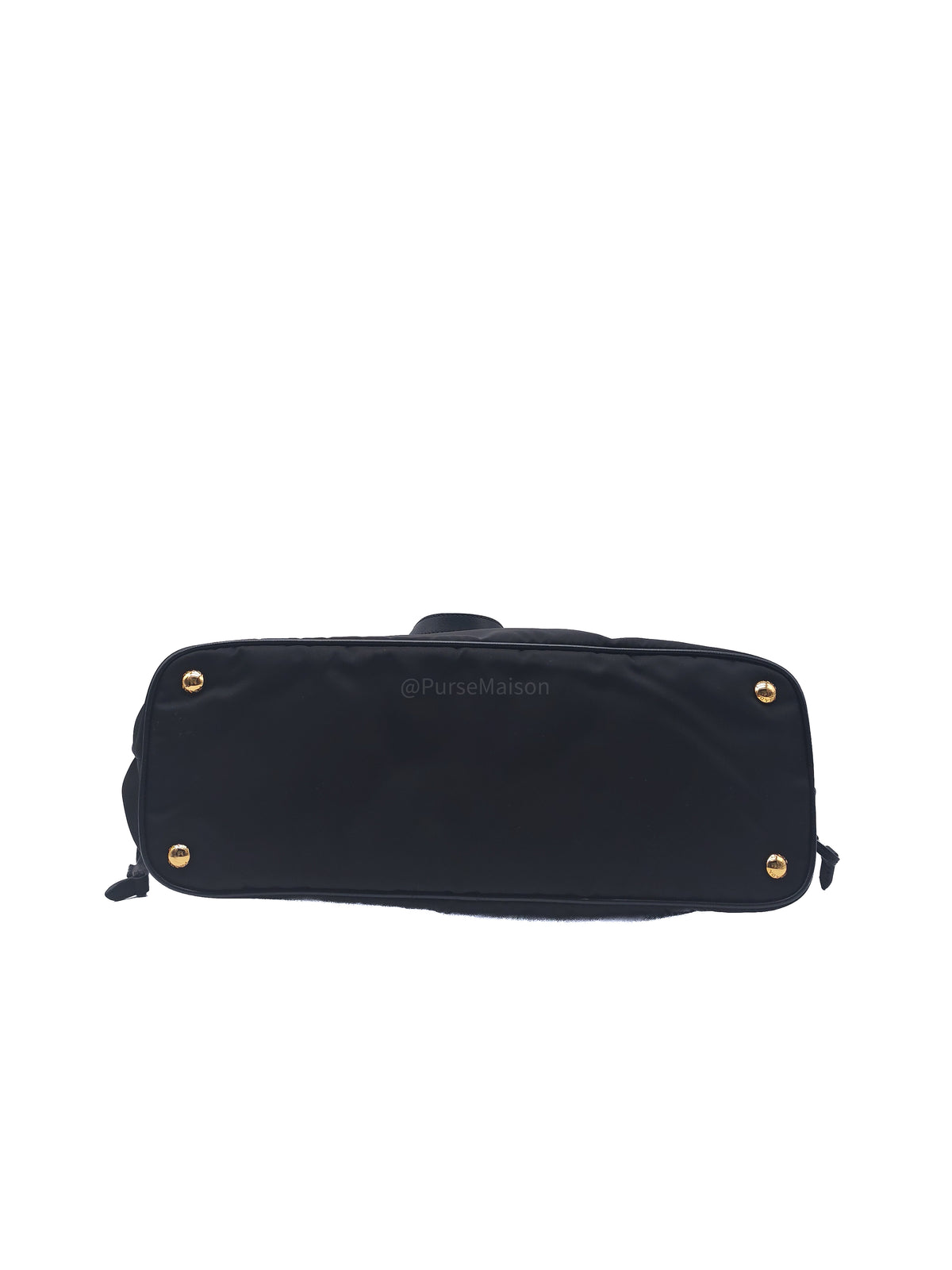 Prada Tessuto Nylon Tote Bag in Black Nylon Canvas and Saffiano Leather Gold Hardware | Purse Maison Luxury Bags Shop