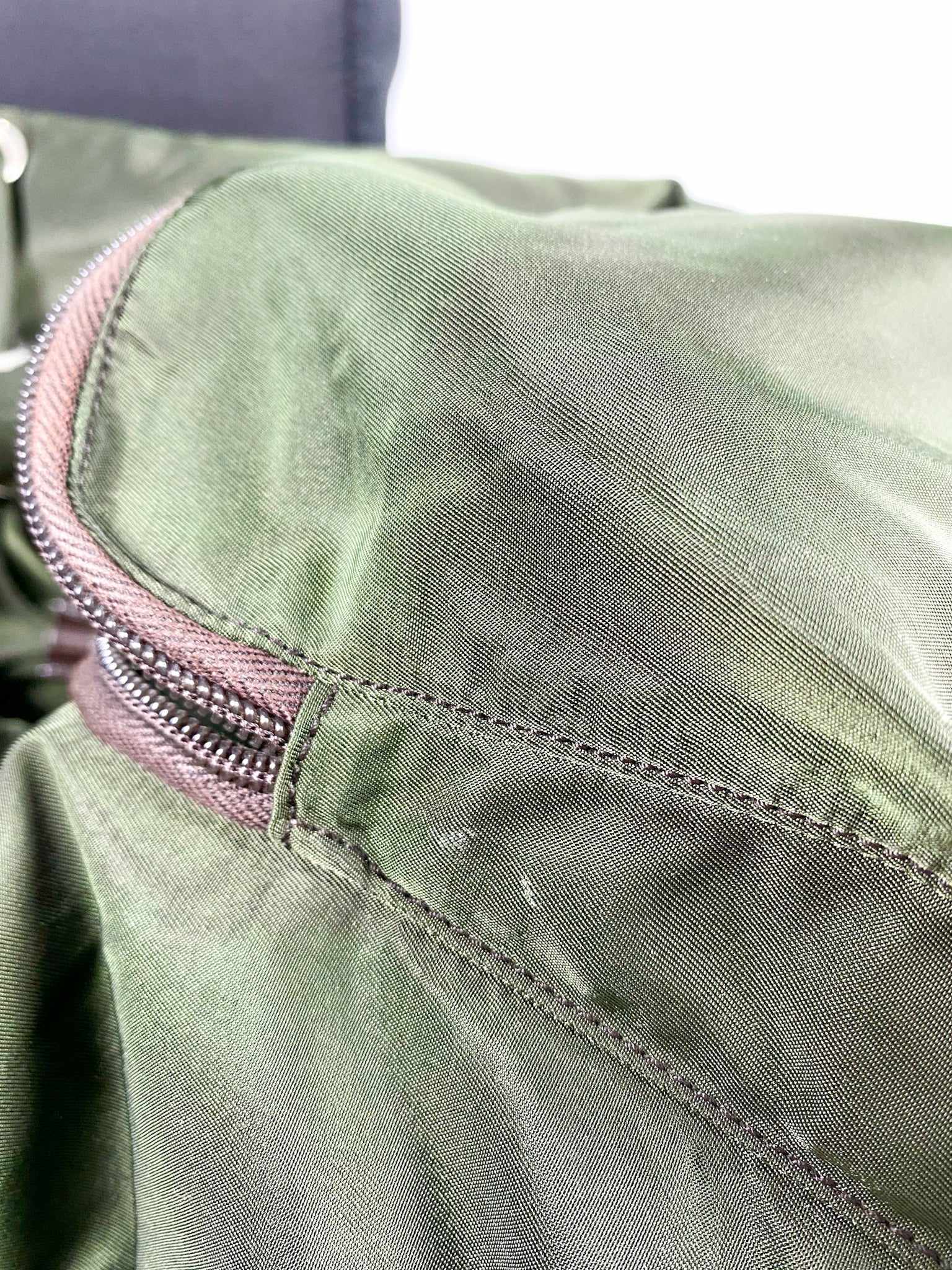 Prada Vintage Tessuto Drawstring Backpack (Army green)