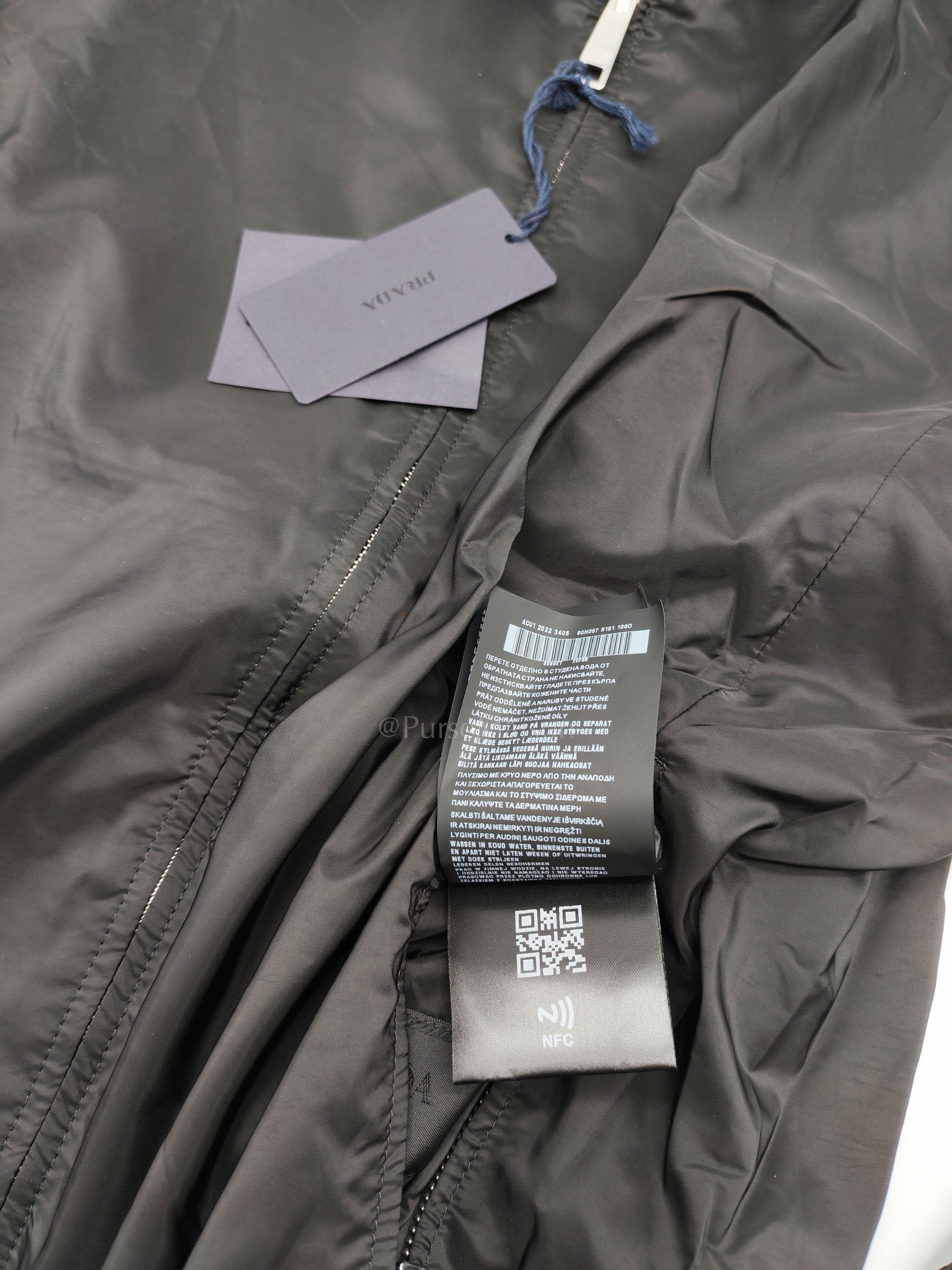 Blouson Reversible Black Nylon Jacket Size 50