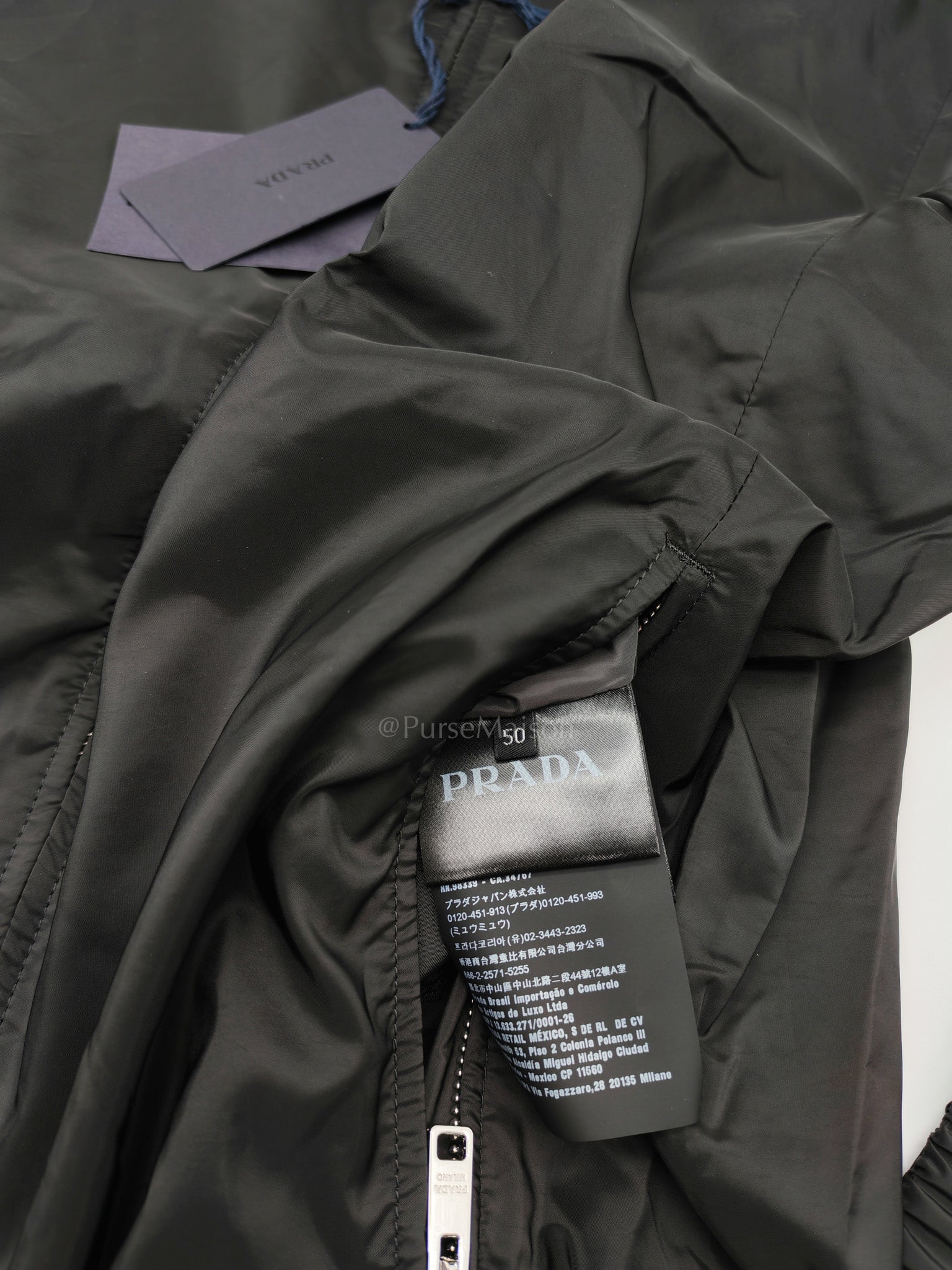 Blouson Reversible Black Nylon Jacket Size 50
