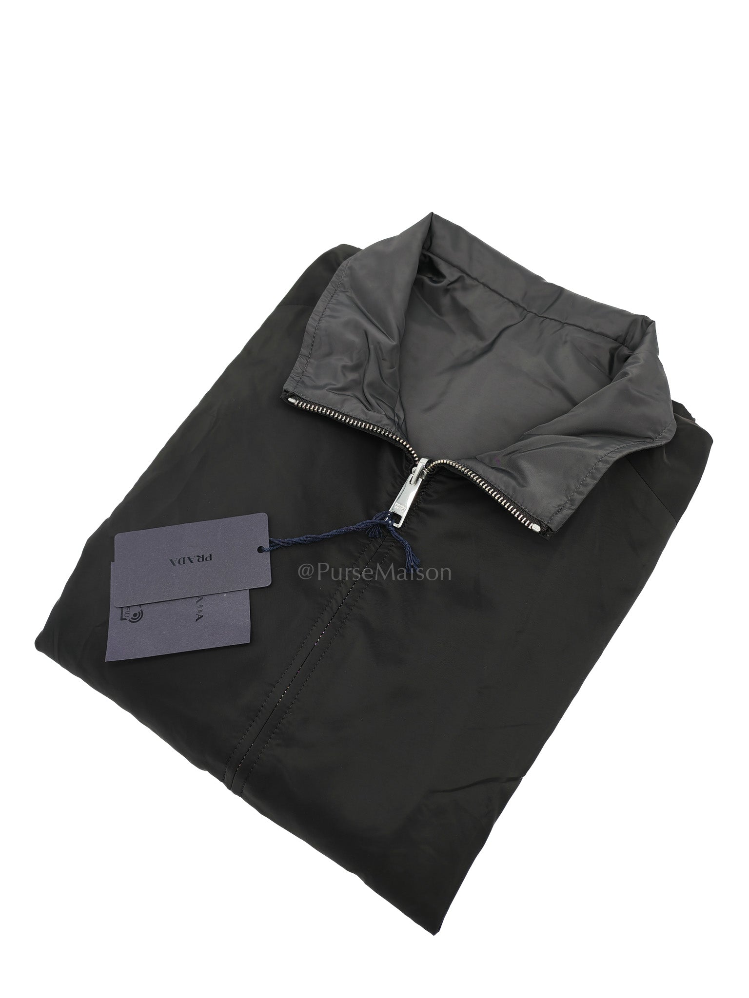 Blouson Reversible Black Nylon Jacket Size 50
