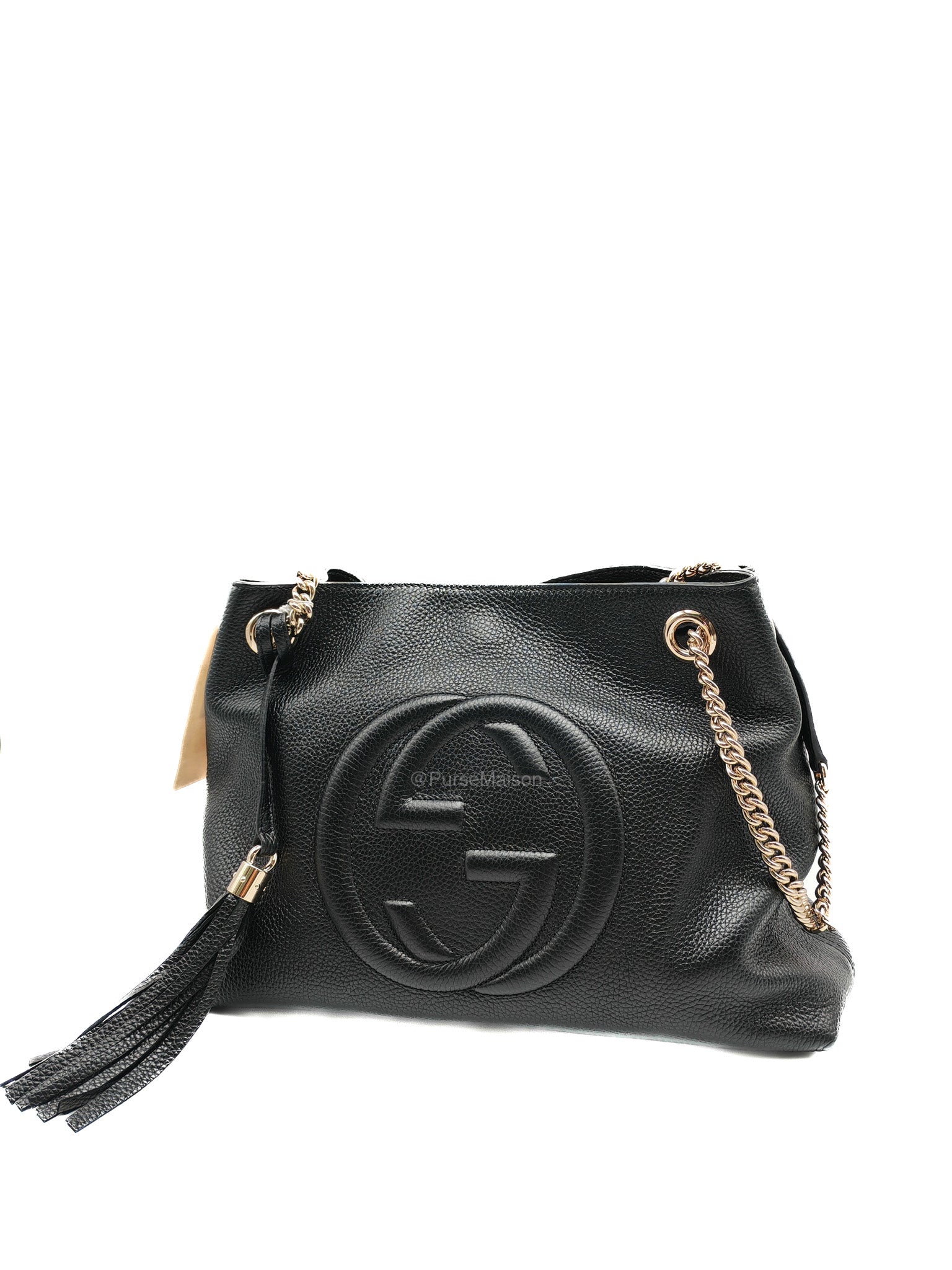 Price: Gucci Soho Chain Shoulder Bag in Black | Purse Maison Luxury Bags Shop