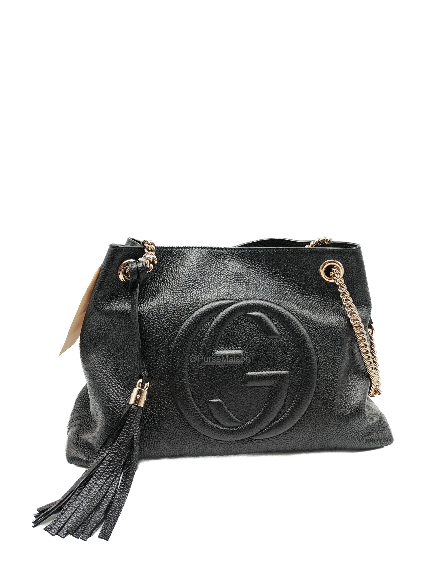 Price: Gucci Soho Chain Shoulder Bag in Black | Purse Maison Luxury Bags Shop