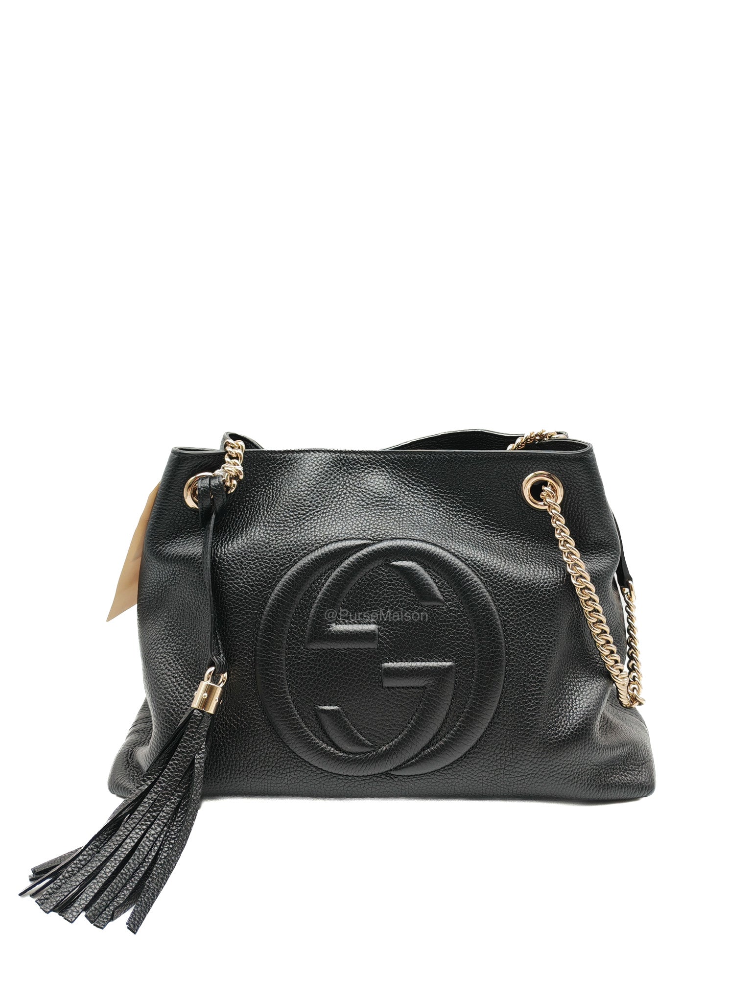 Price: Gucci Soho Chain Shoulder Bag in Black | Purse Maison Luxury Bags Shop