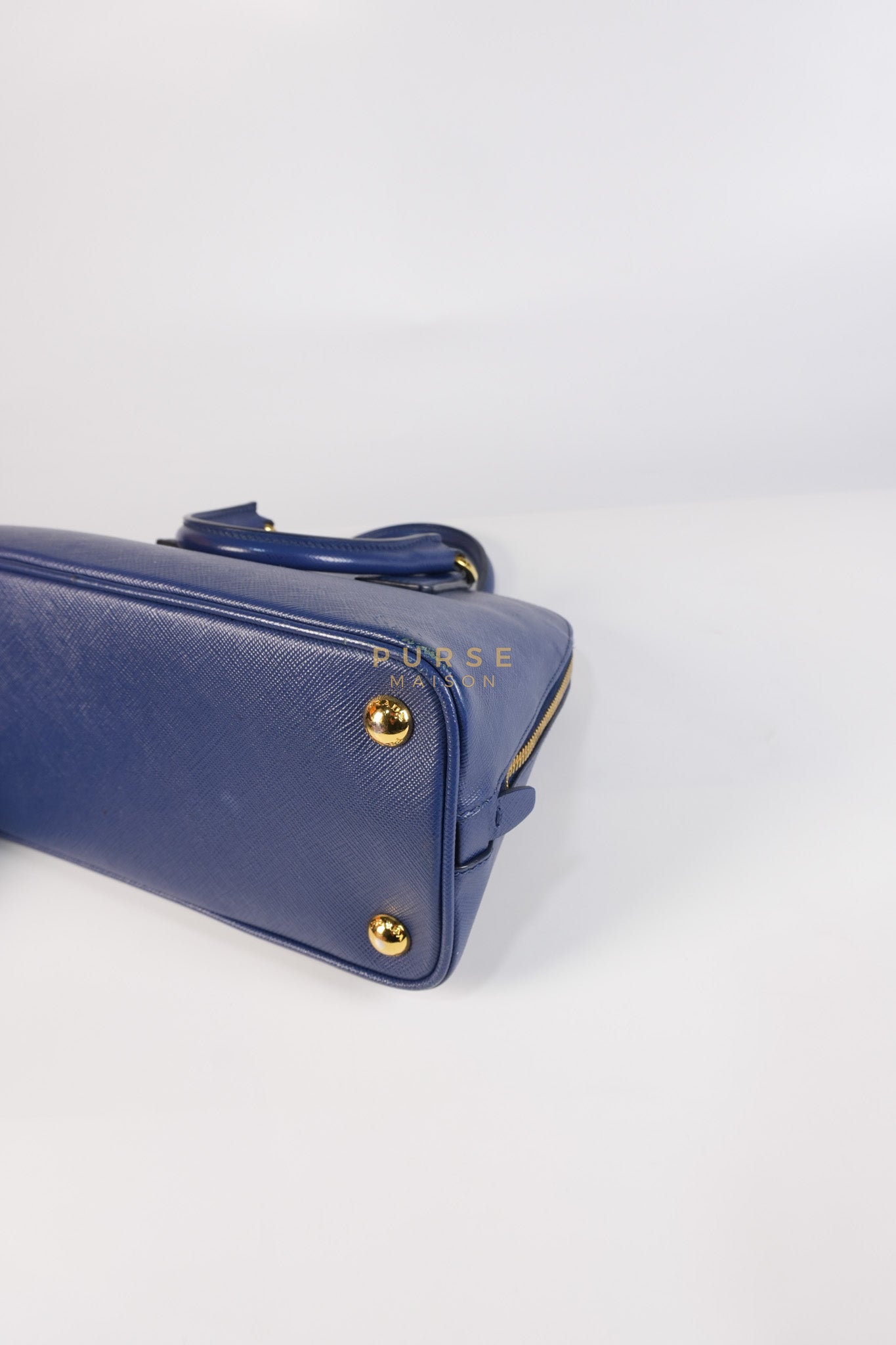 Promenade 2Way Shoulder Bag in Dark Blue Saffiano Lux Leather | Purse Maison Luxury Bags Shop