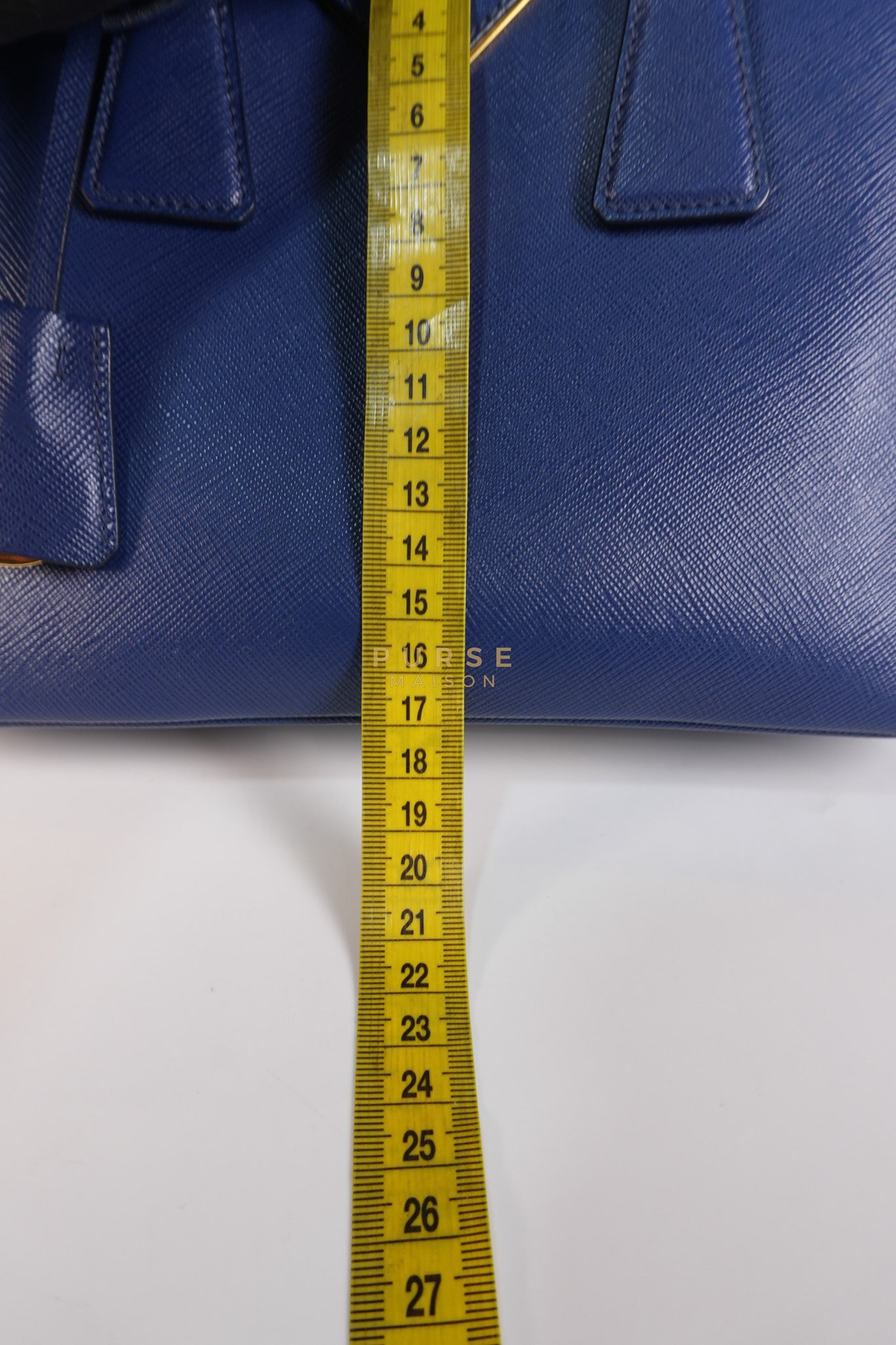 Promenade 2Way Shoulder Bag in Dark Blue Saffiano Lux Leather | Purse Maison Luxury Bags Shop