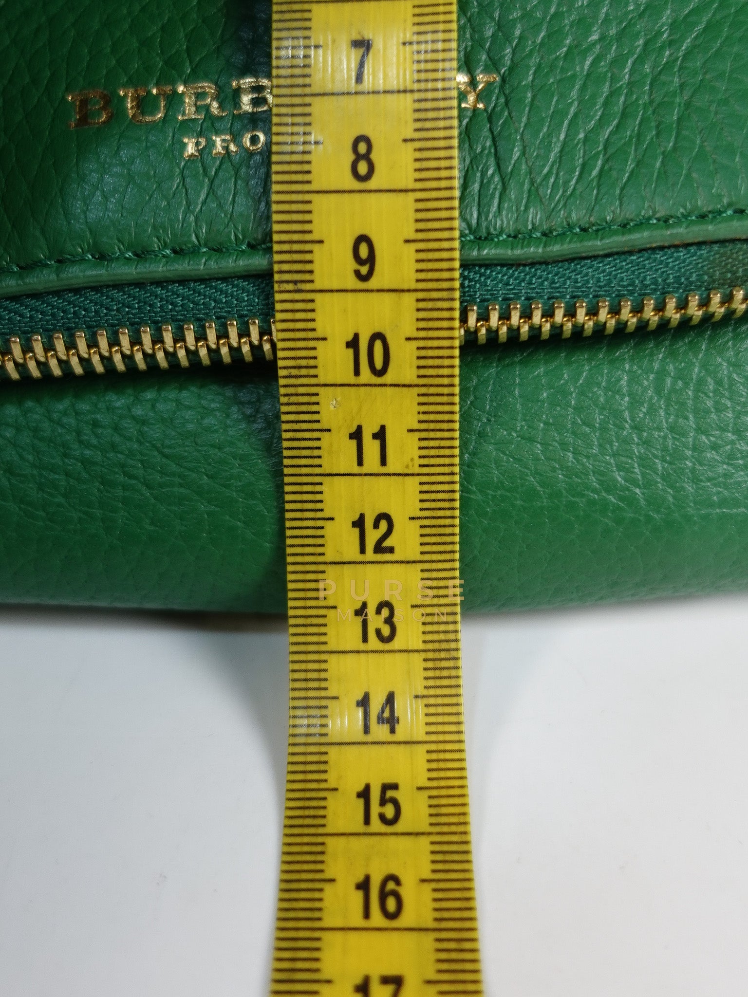 Prorsum Flap Clutch Bag in Green Calfskin Leather & Gold Hardware | Purse Maison Luxury Bags Shop