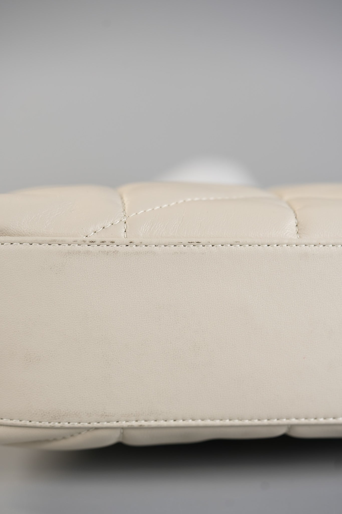 Puffer Small Bag in White Lambskin & Gold Hardware | Purse Maison Luxury Bags Shop