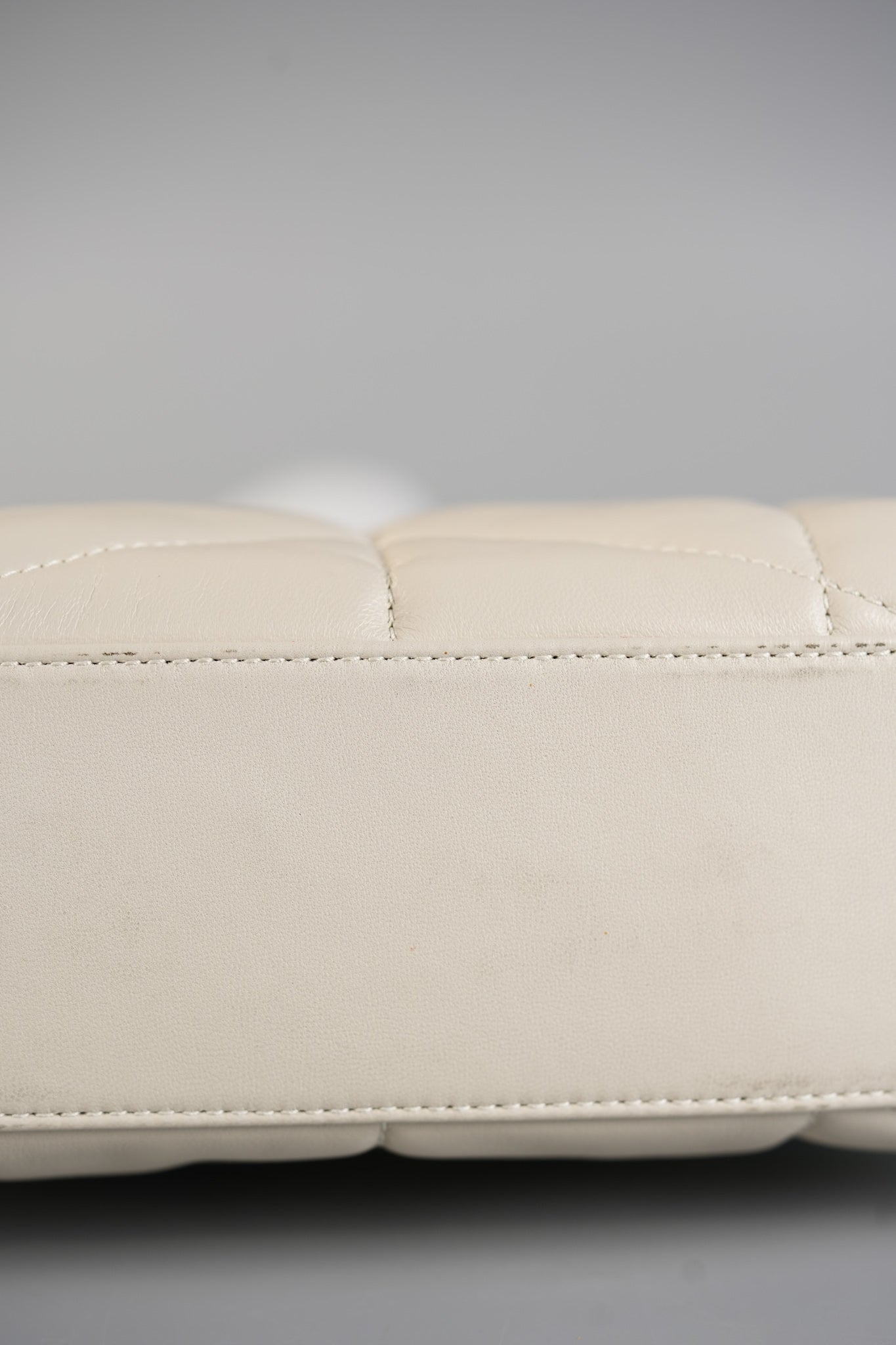 Puffer Small Bag in White Lambskin & Gold Hardware | Purse Maison Luxury Bags Shop