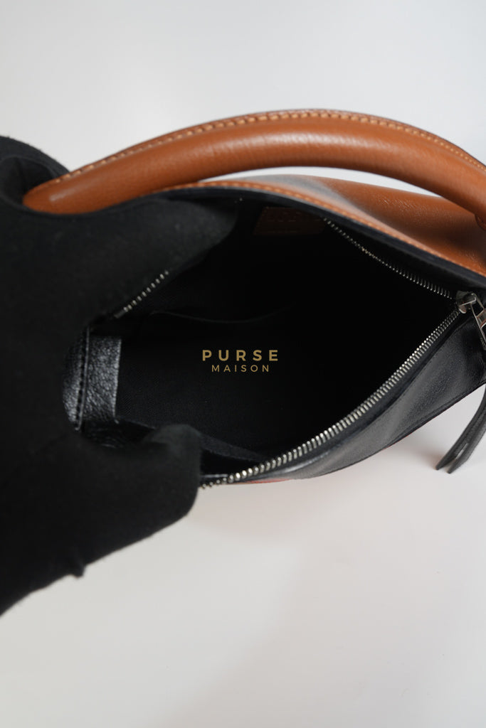 Puzzle Bag Small in Tricolor Brown/Red/Black Goatskin Leather | Purse Maison Luxury Bags Shop
