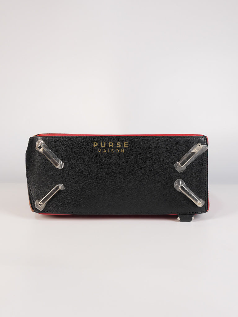 Puzzle Bag Small in Tricolor Brown/Red/Black Goatskin Leather | Purse Maison Luxury Bags Shop