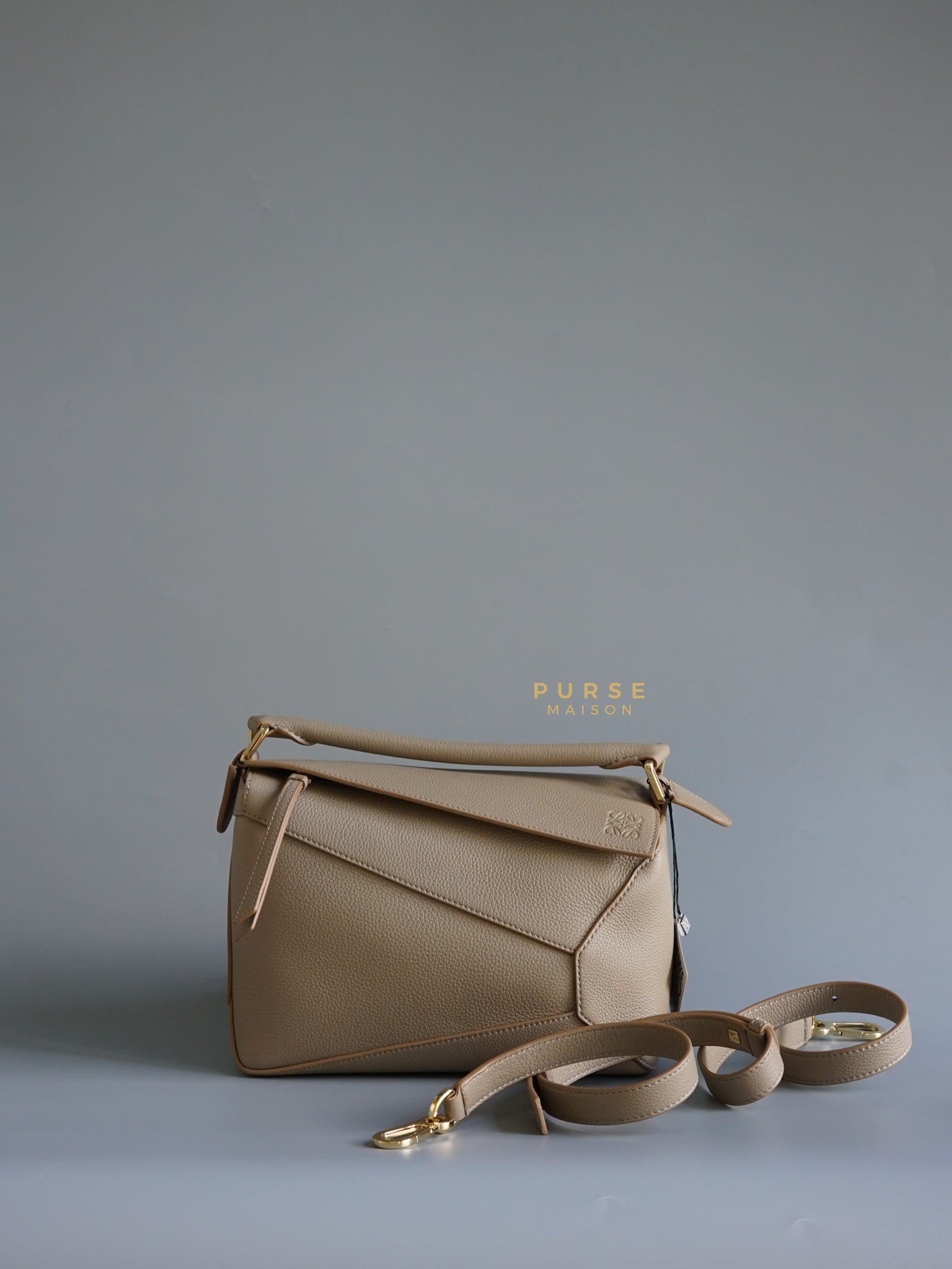 Puzzle Edge Small Bag in Sand Grained Calfskin | Purse Maison Luxury Bags Shop