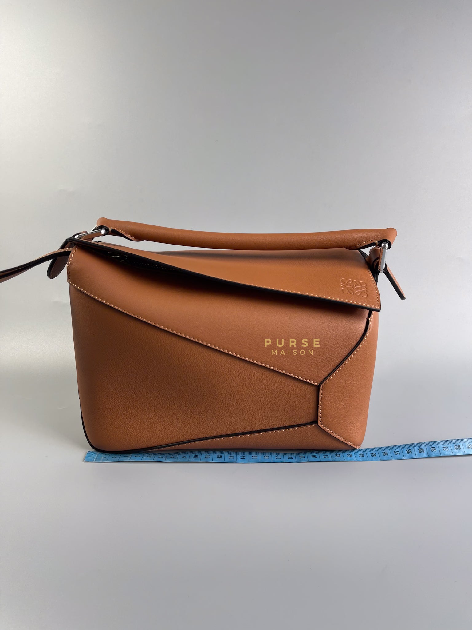 Puzzle Edge Small Bag in Tan Calfskin | Purse Maison Luxury Bags Shop