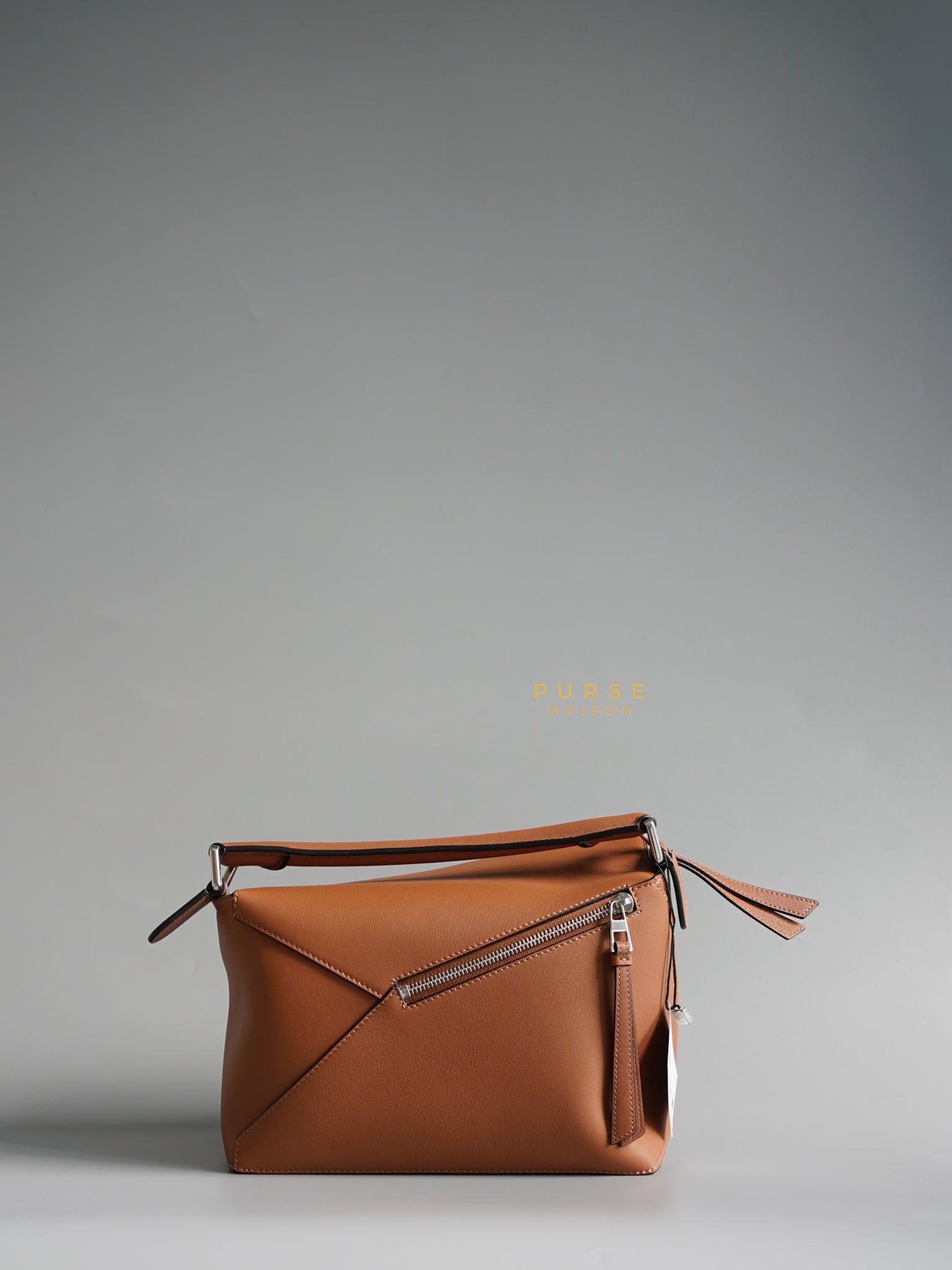 Puzzle Edge Small Bag in Tan Calfskin | Purse Maison Luxury Bags Shop