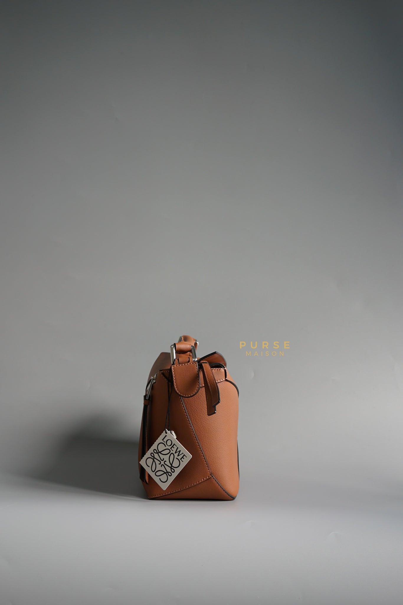 Puzzle Edge Small Bag in Tan Calfskin | Purse Maison Luxury Bags Shop