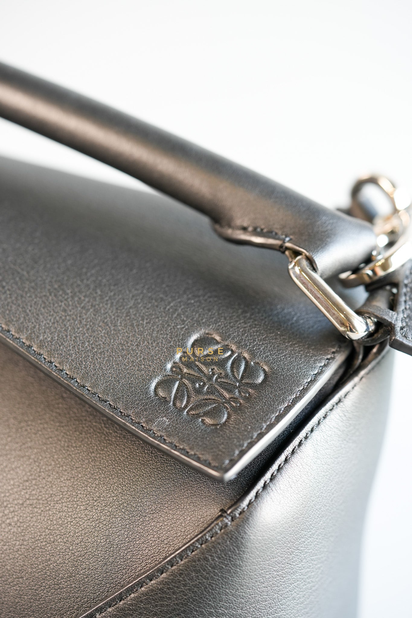 Puzzle Large Satin Black Calfskin Leather Bag | Purse Maison Luxury Bags Shop