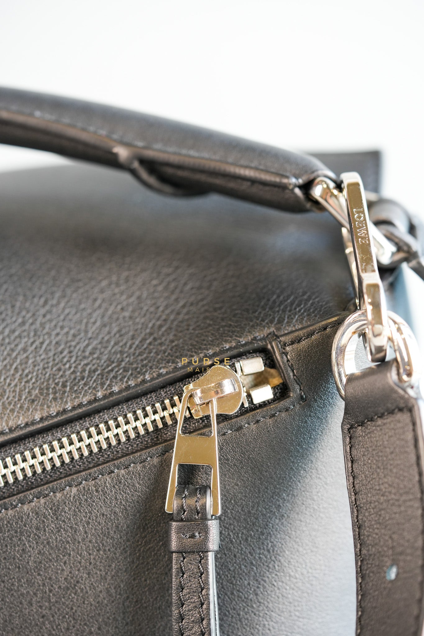 Puzzle Large Satin Black Calfskin Leather Bag | Purse Maison Luxury Bags Shop