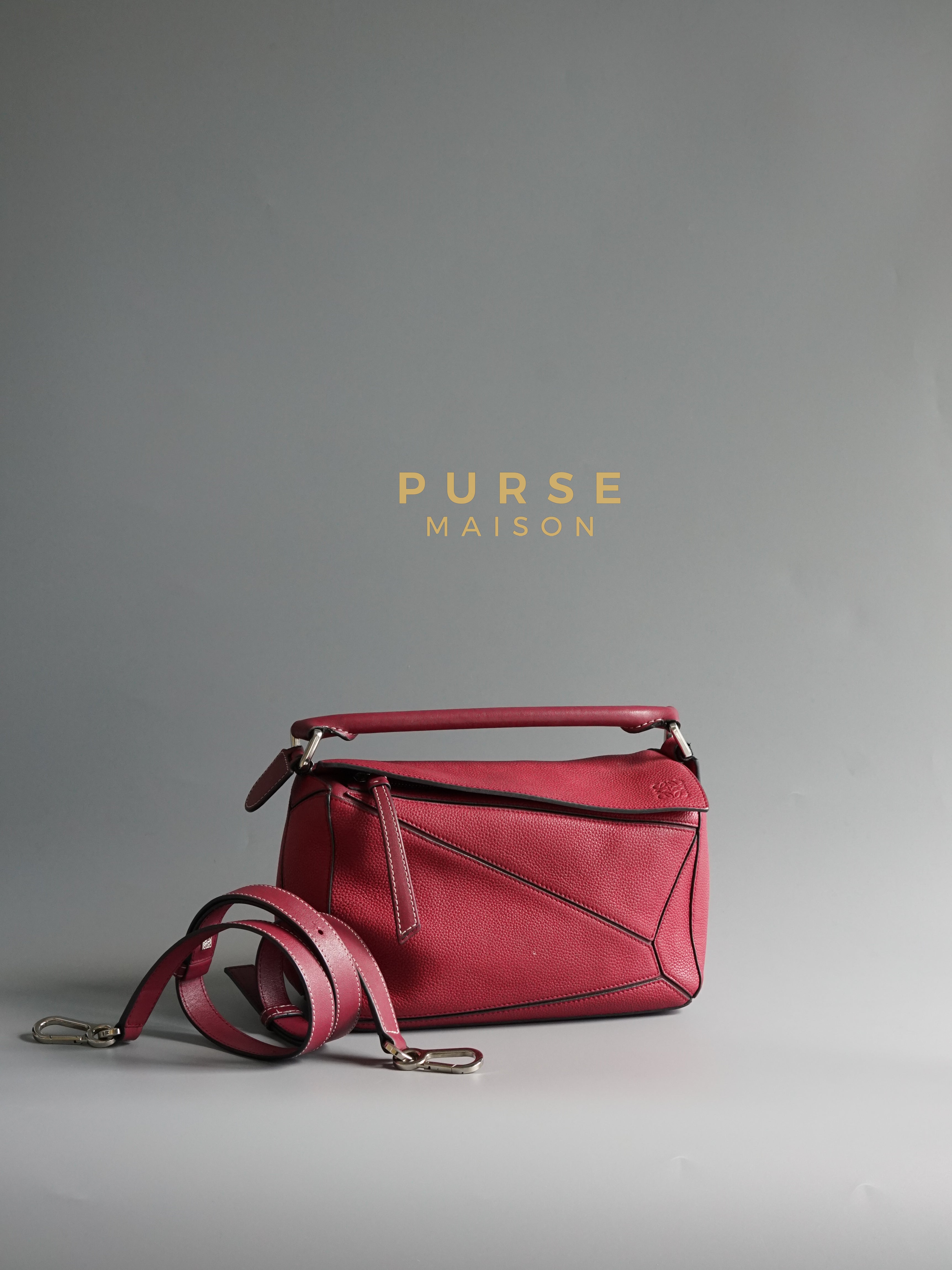 Puzzle Small Bag Burgundy Soft Calfskin Leather Bag | Purse Maison Luxury Bags Shop