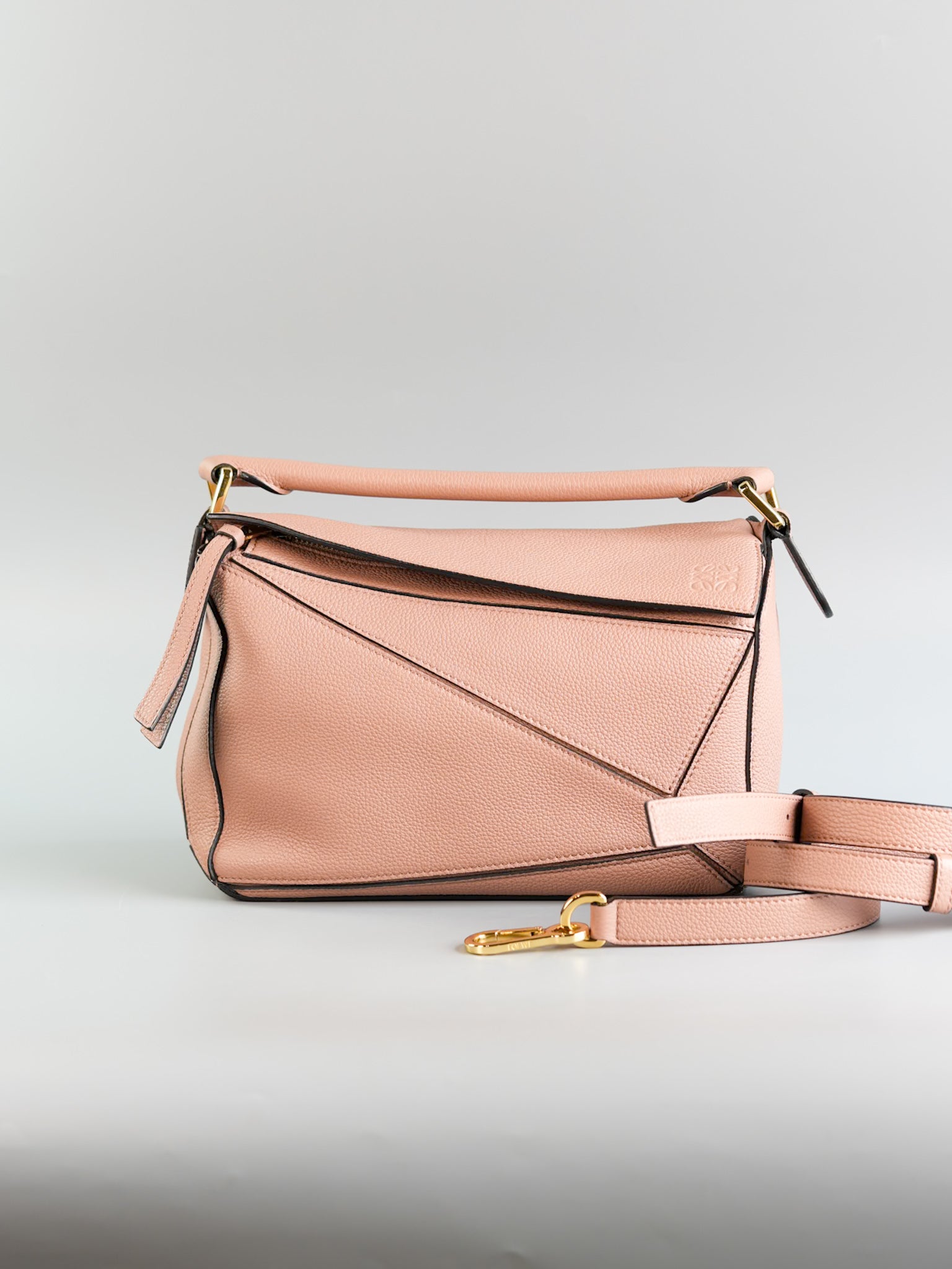 Puzzle Small Bag in Old Rose Grained Calfskin | Purse Maison Luxury Bags Shop