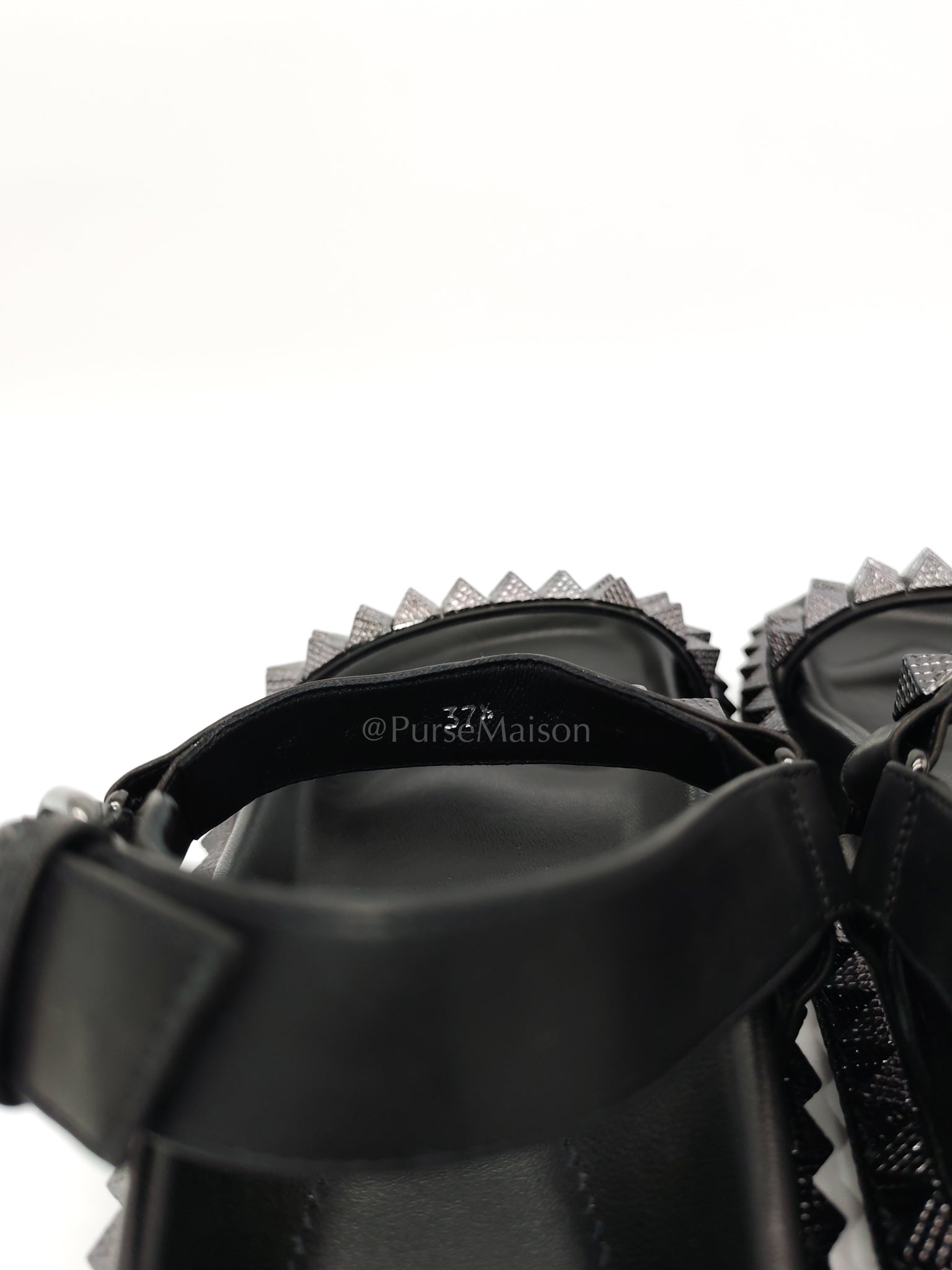 Pyrabizz Black Stud Sandals Size 37.5 EU (23.5cm) | Purse Maison Luxury Bags Shop