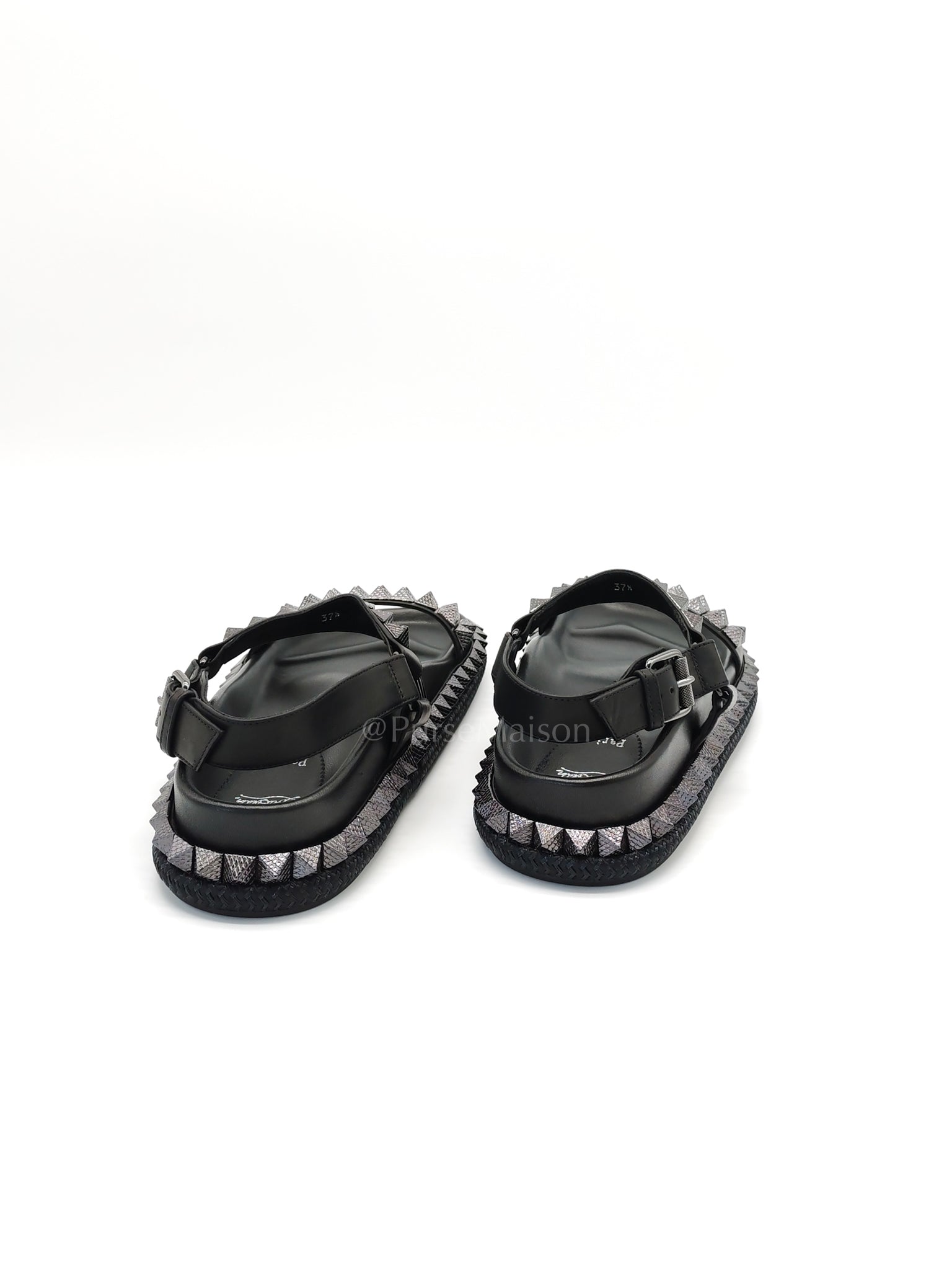 Pyrabizz Black Stud Sandals Size 37.5 EU (23.5cm) | Purse Maison Luxury Bags Shop