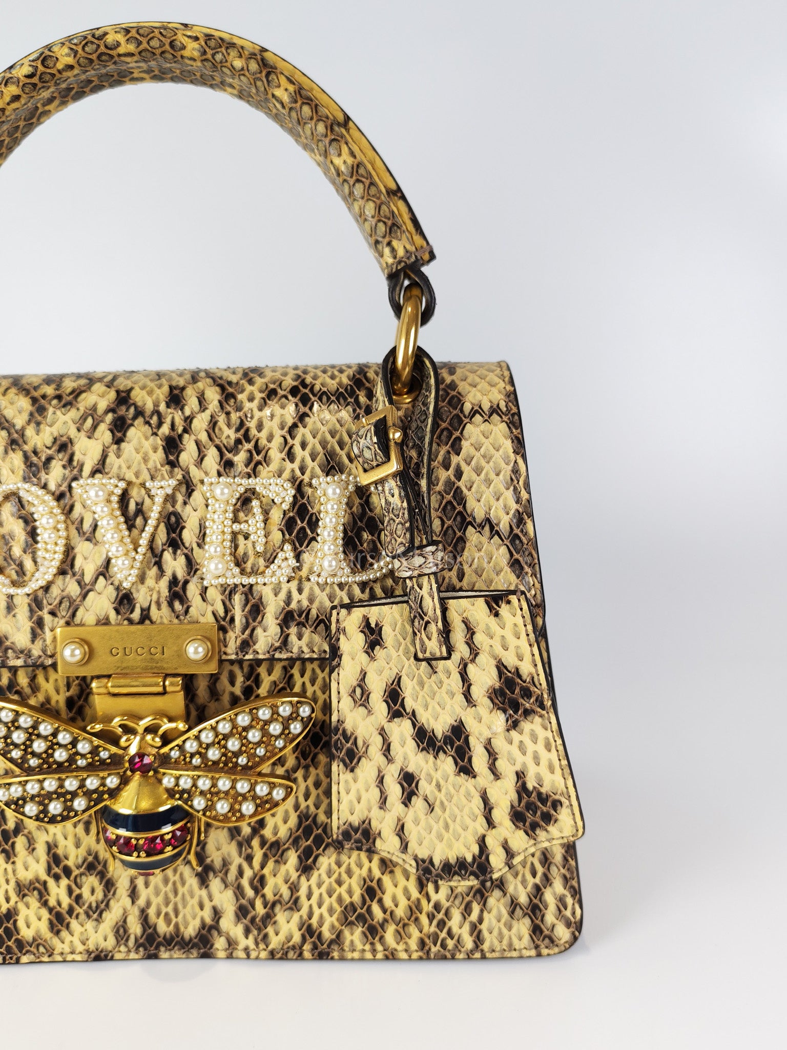 Python Queen Margaret “Loved” Top Handle Bag | Purse Maison Luxury Bags Shop