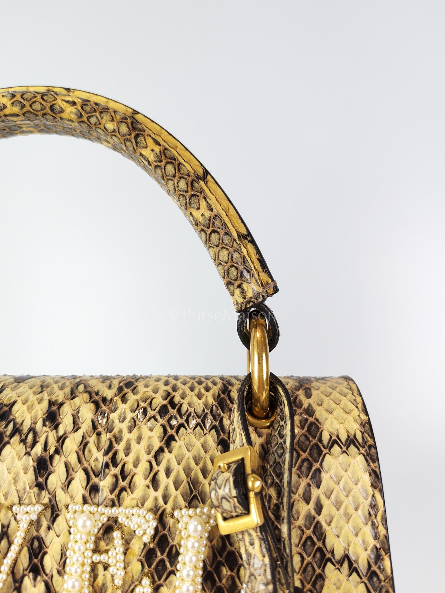 Python Queen Margaret “Loved” Top Handle Bag | Purse Maison Luxury Bags Shop