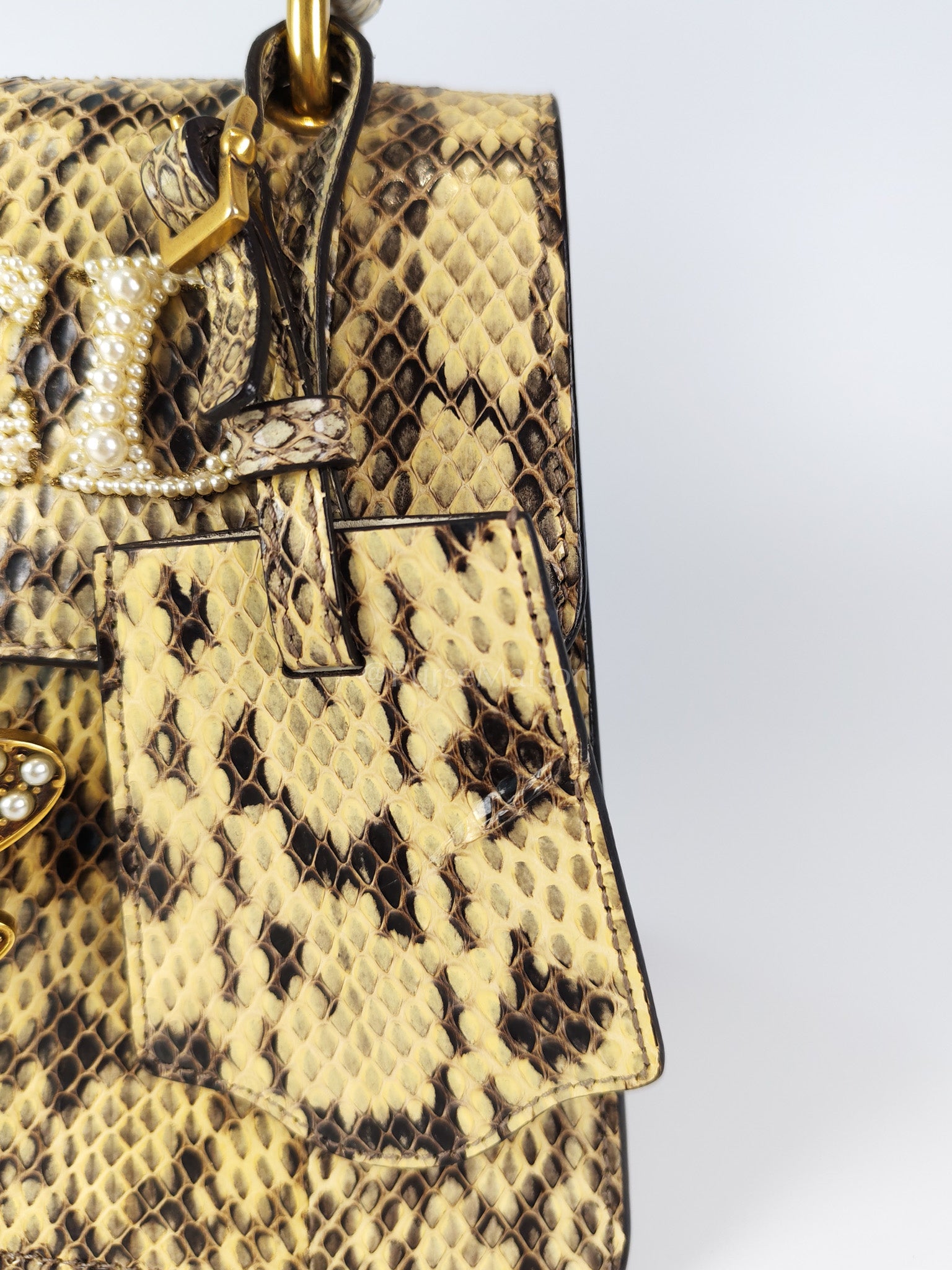 Python Queen Margaret “Loved” Top Handle Bag | Purse Maison Luxury Bags Shop