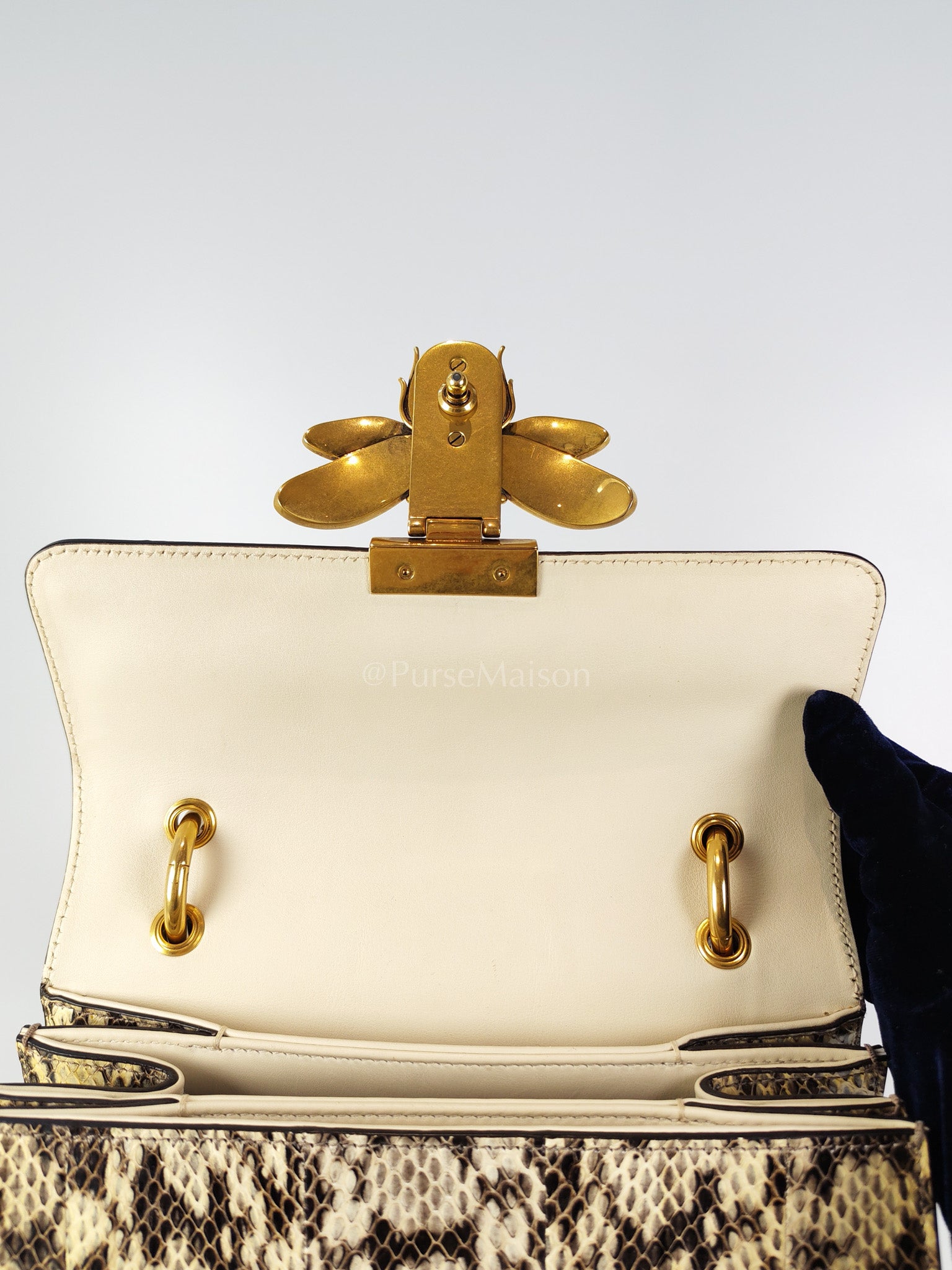 Python Queen Margaret “Loved” Top Handle Bag | Purse Maison Luxury Bags Shop