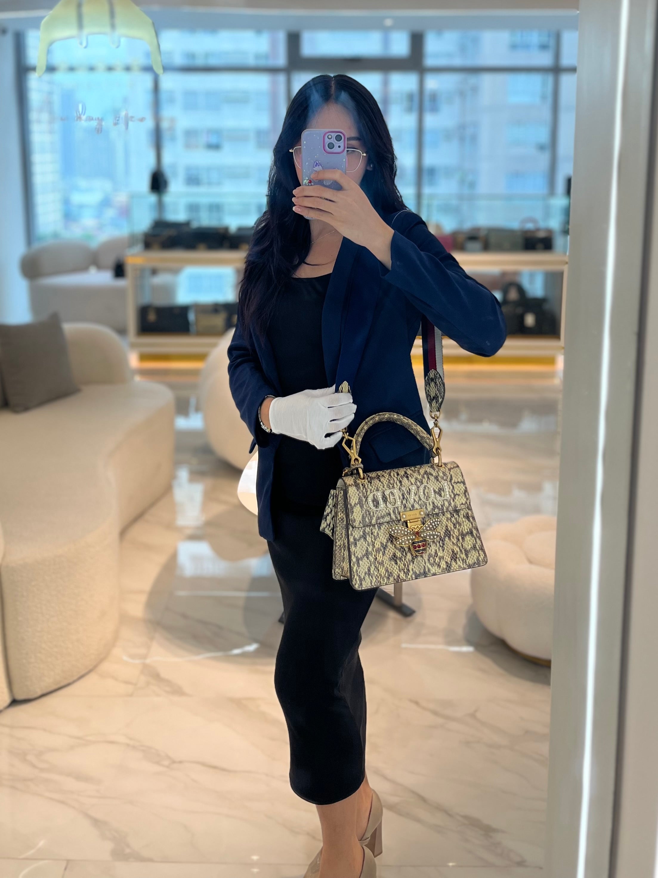 Python Queen Margaret “Loved” Top Handle Bag | Purse Maison Luxury Bags Shop