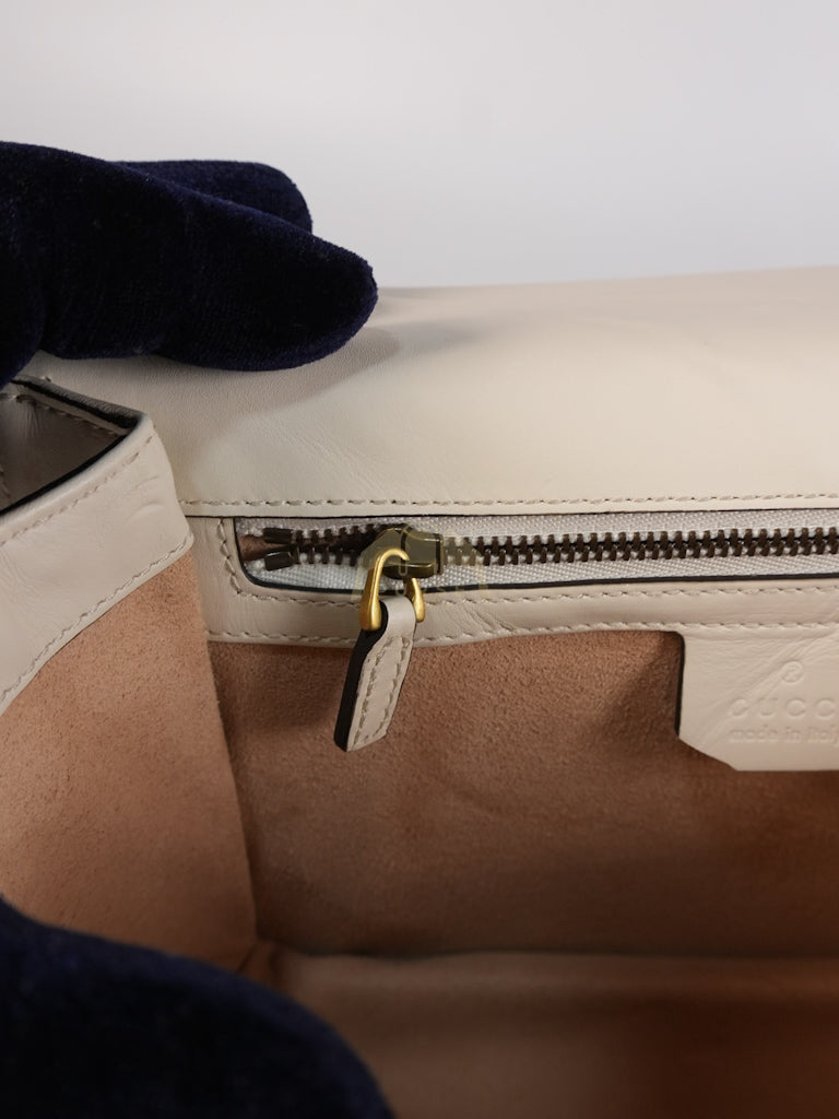 Queen Margaret Flap Bag in Off-White Calfskin Leather | Purse Maison Luxury Bags Shop