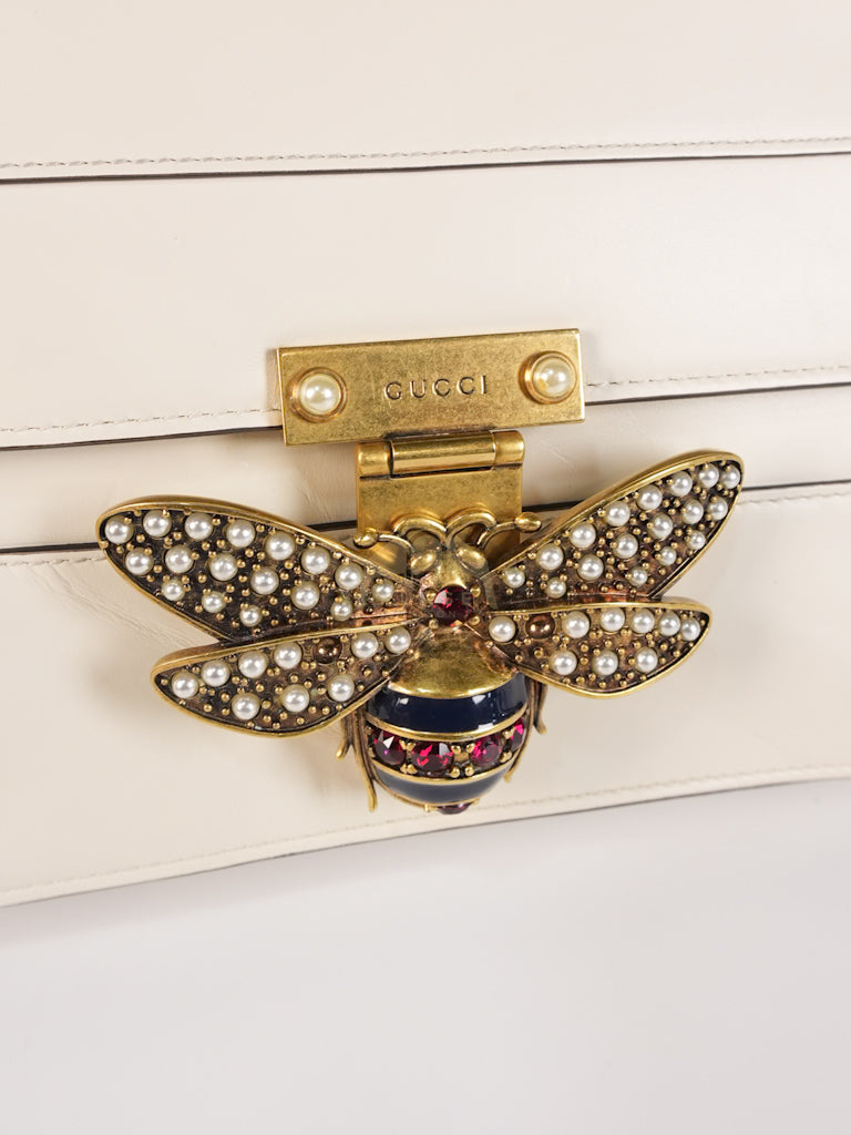 Queen Margaret Flap Bag in Off-White Calfskin Leather | Purse Maison Luxury Bags Shop