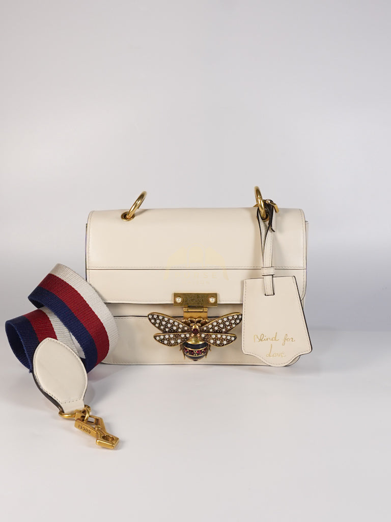 Queen Margaret Flap Bag in Off-White Calfskin Leather | Purse Maison Luxury Bags Shop