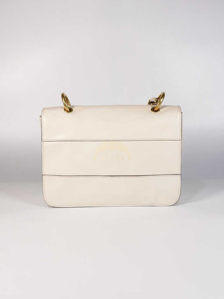Queen Margaret Flap Bag in Off-White Calfskin Leather | Purse Maison Luxury Bags Shop