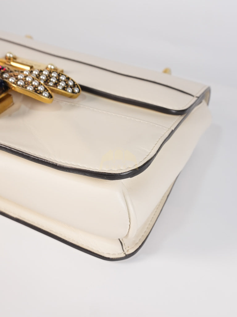 Queen Margaret Flap Bag in Off-White Calfskin Leather | Purse Maison Luxury Bags Shop