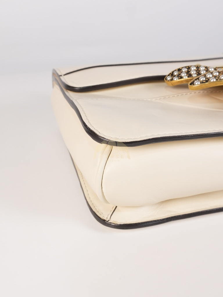 Queen Margaret Flap Bag in Off-White Calfskin Leather | Purse Maison Luxury Bags Shop