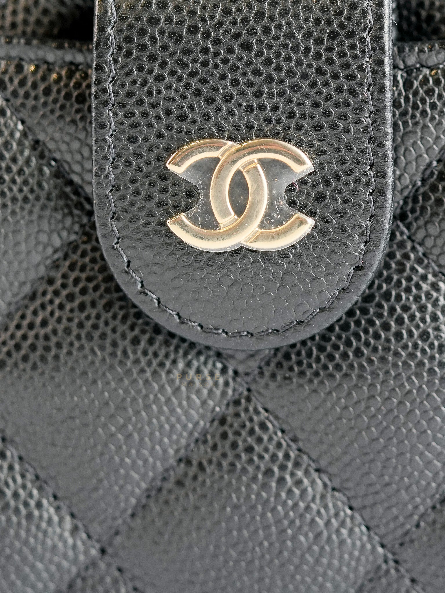Quilted Camera Bag in Black Caviar Leather (Microchip) | Purse Maison Luxury Bags Shop