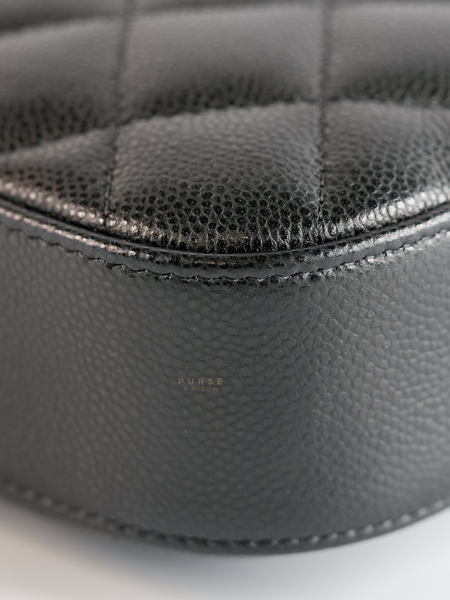 Quilted Camera Bag in Black Caviar Leather (Microchip) | Purse Maison Luxury Bags Shop