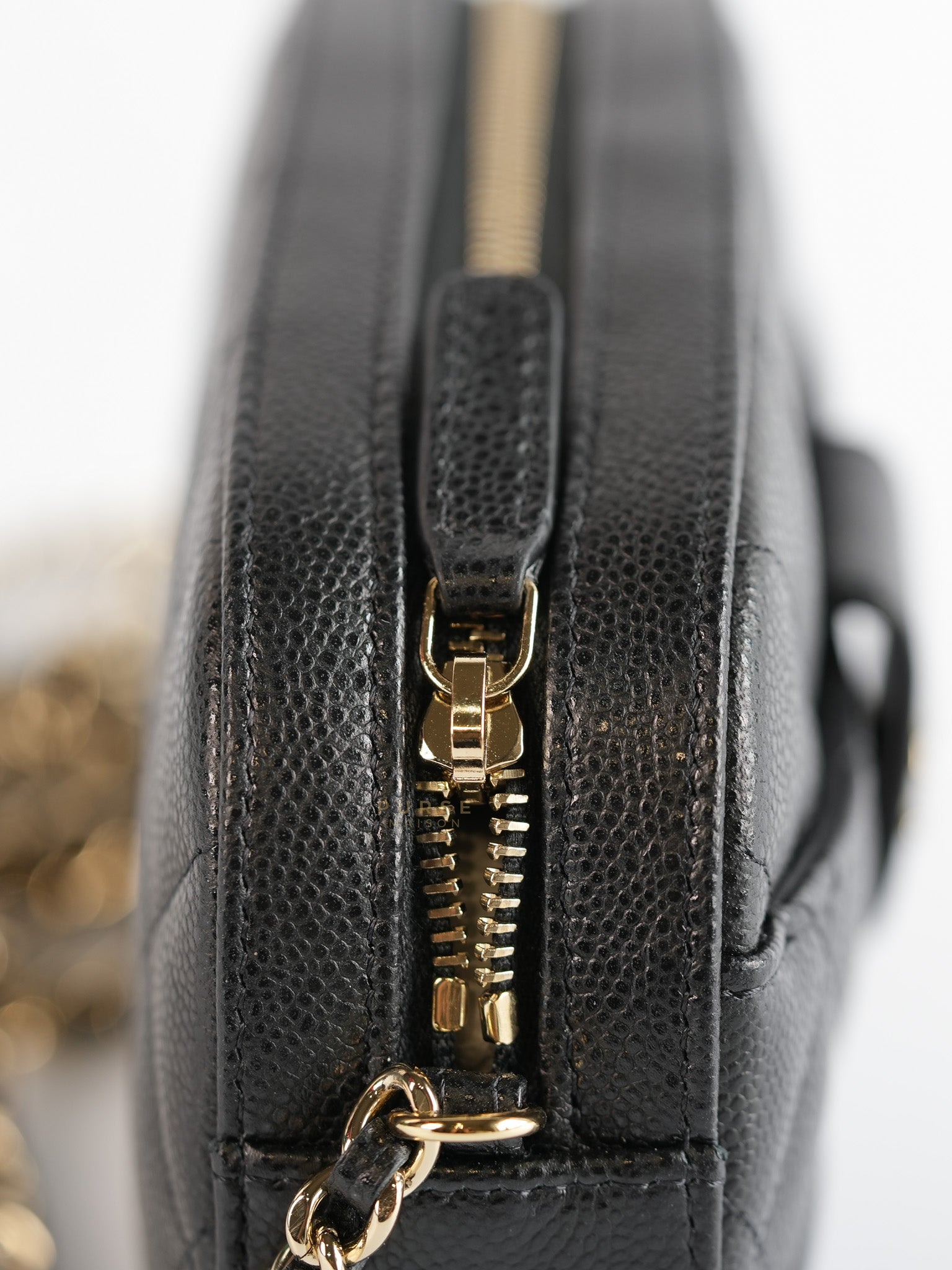 Quilted Camera Bag in Black Caviar Leather (Microchip) | Purse Maison Luxury Bags Shop