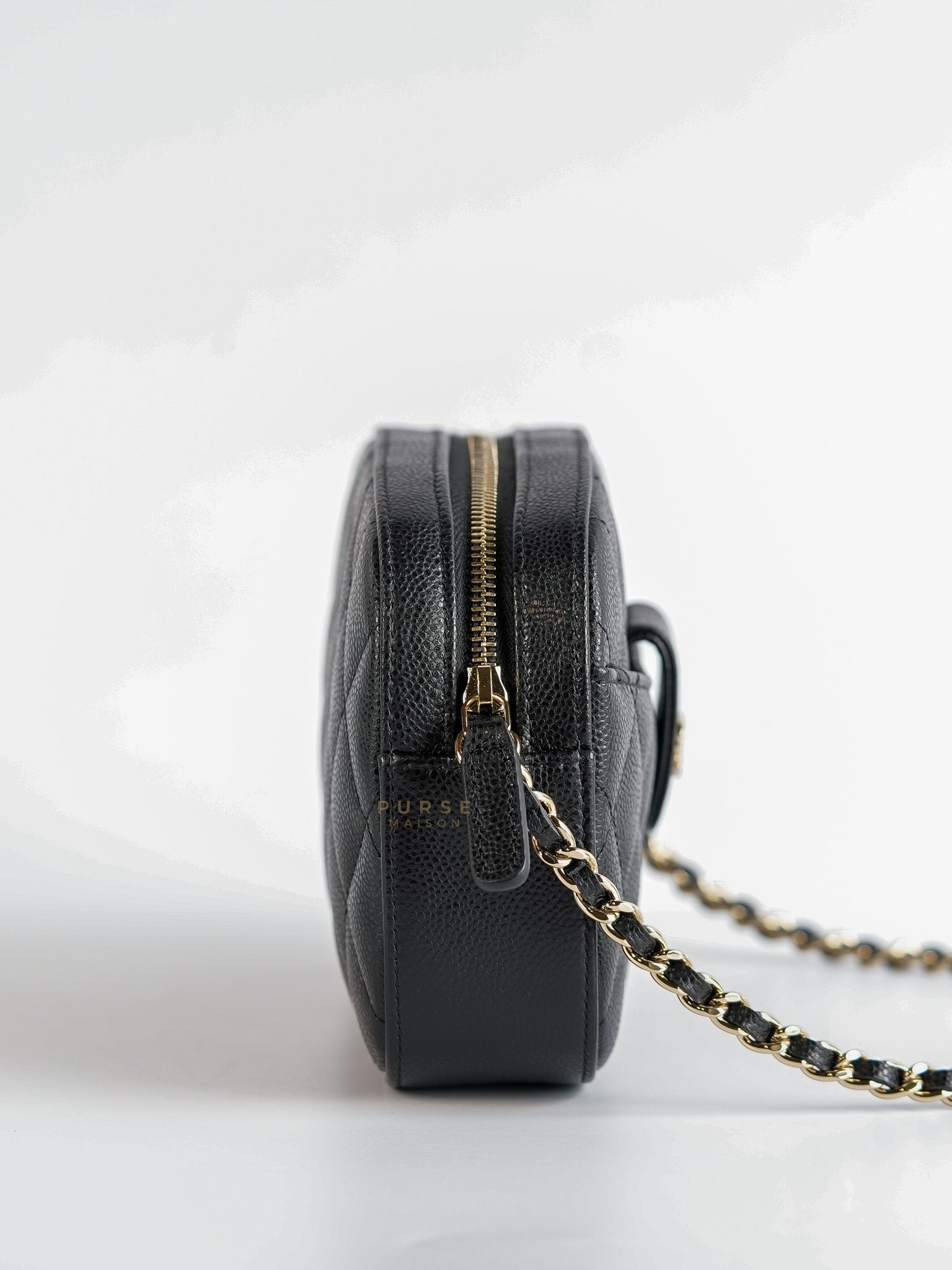 Quilted Camera Bag in Black Caviar Leather (Microchip) | Purse Maison Luxury Bags Shop