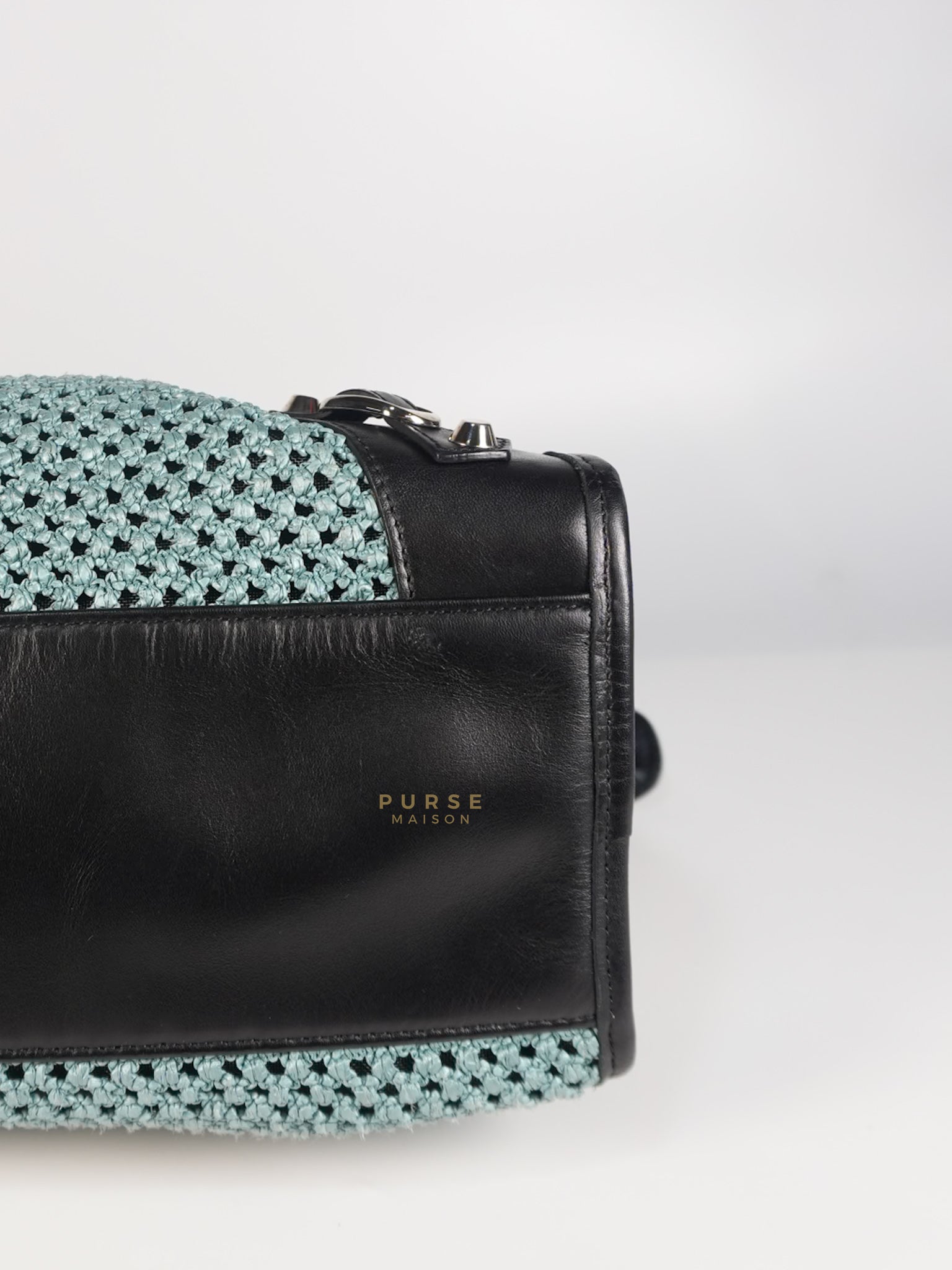 Raffia Bicolor City Medium Metallic Shoulder Bag | Purse Maison Luxury Bags Shop