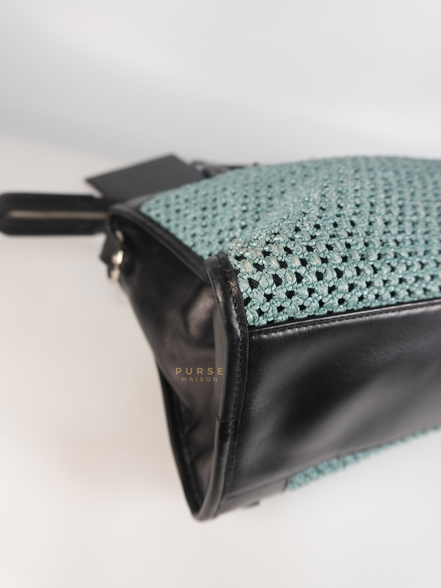 Raffia Bicolor City Medium Metallic Shoulder Bag | Purse Maison Luxury Bags Shop