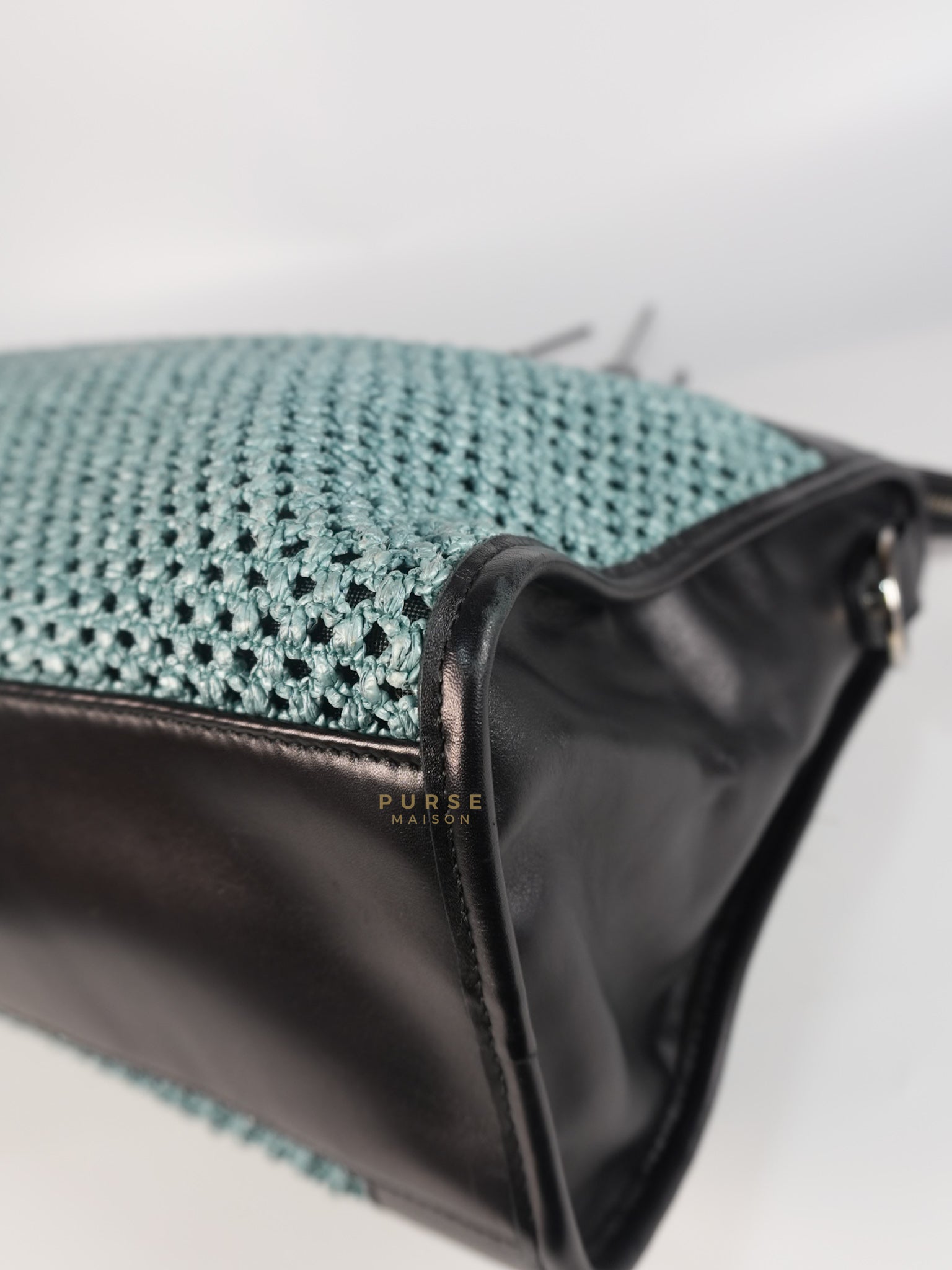 Raffia Bicolor City Medium Metallic Shoulder Bag | Purse Maison Luxury Bags Shop
