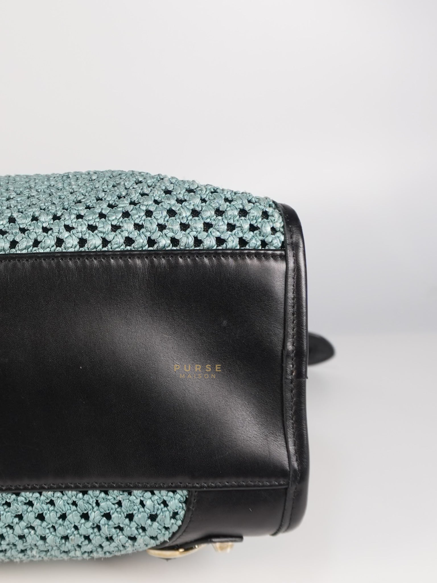 Raffia Bicolor City Medium Metallic Shoulder Bag | Purse Maison Luxury Bags Shop
