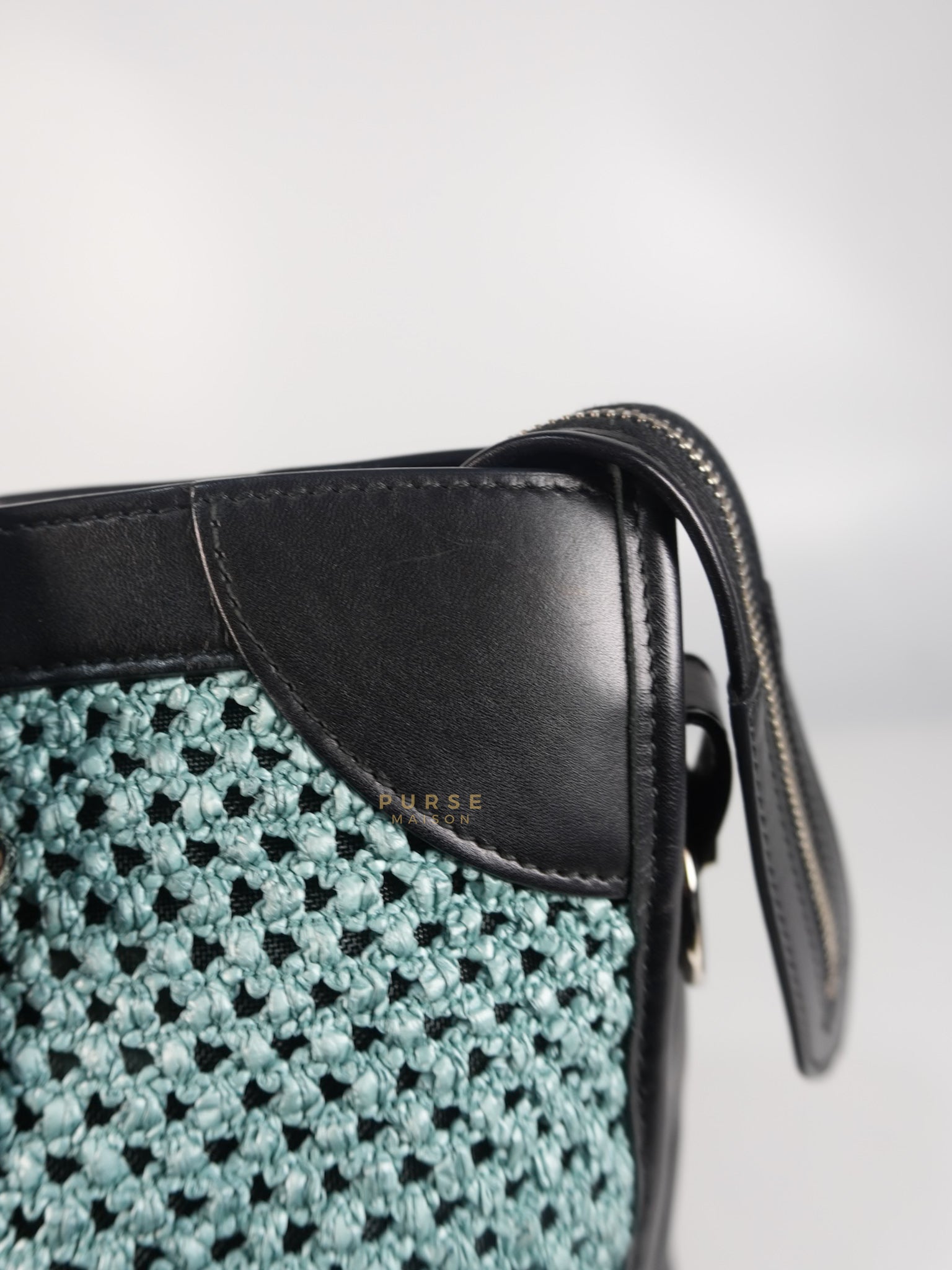 Raffia Bicolor City Medium Metallic Shoulder Bag | Purse Maison Luxury Bags Shop