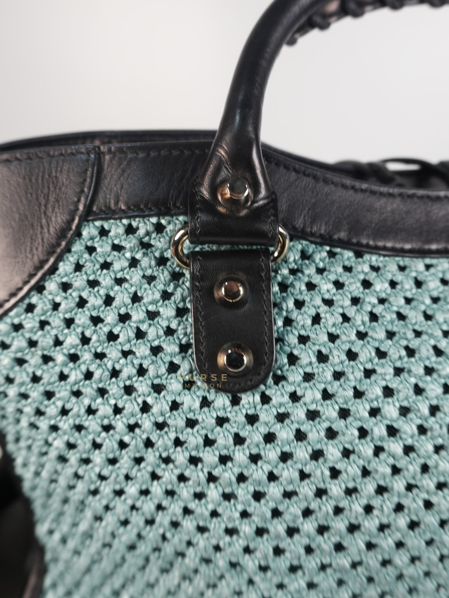 Raffia Bicolor City Medium Metallic Shoulder Bag | Purse Maison Luxury Bags Shop