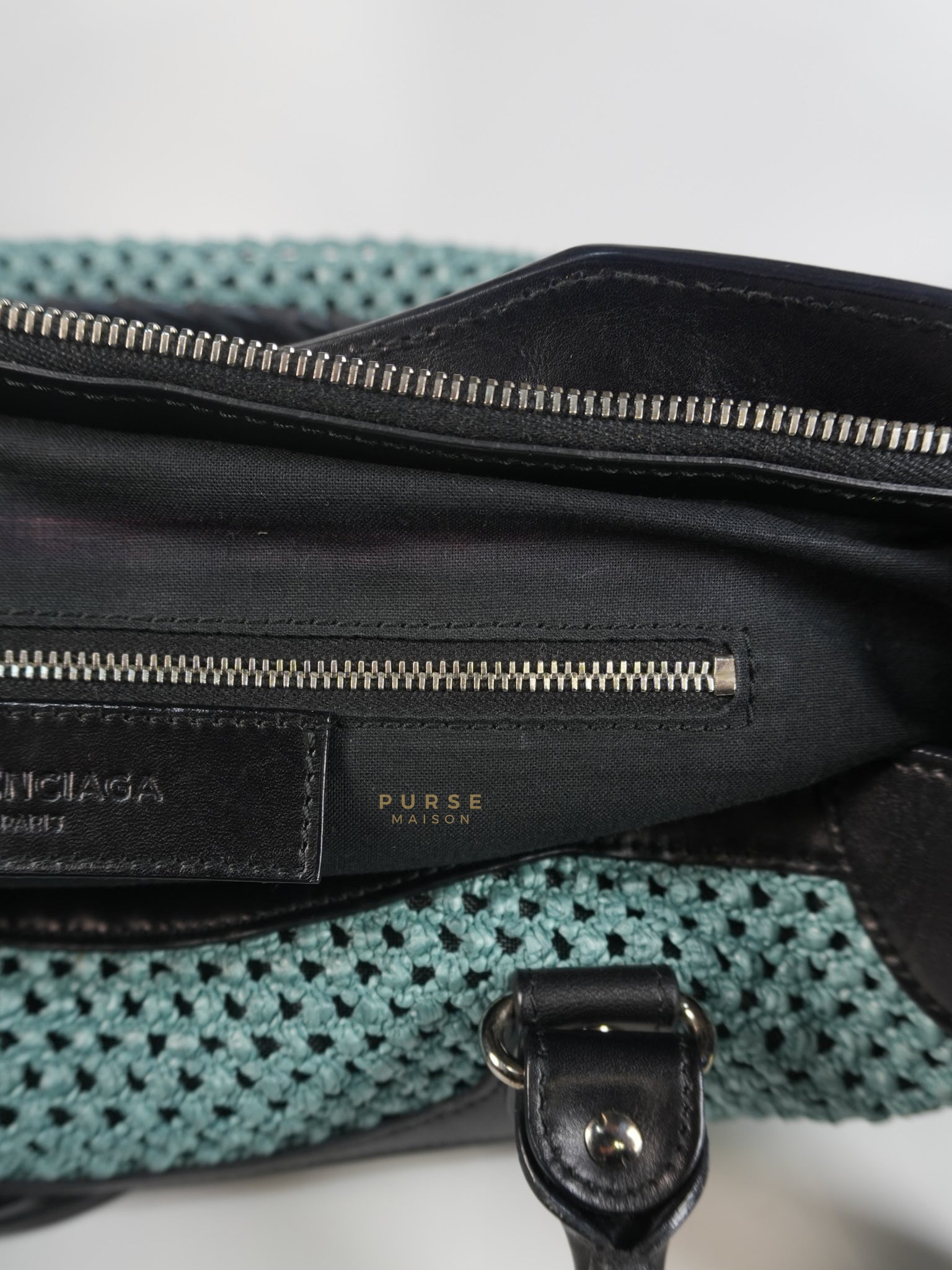 Raffia Bicolor City Medium Metallic Shoulder Bag | Purse Maison Luxury Bags Shop