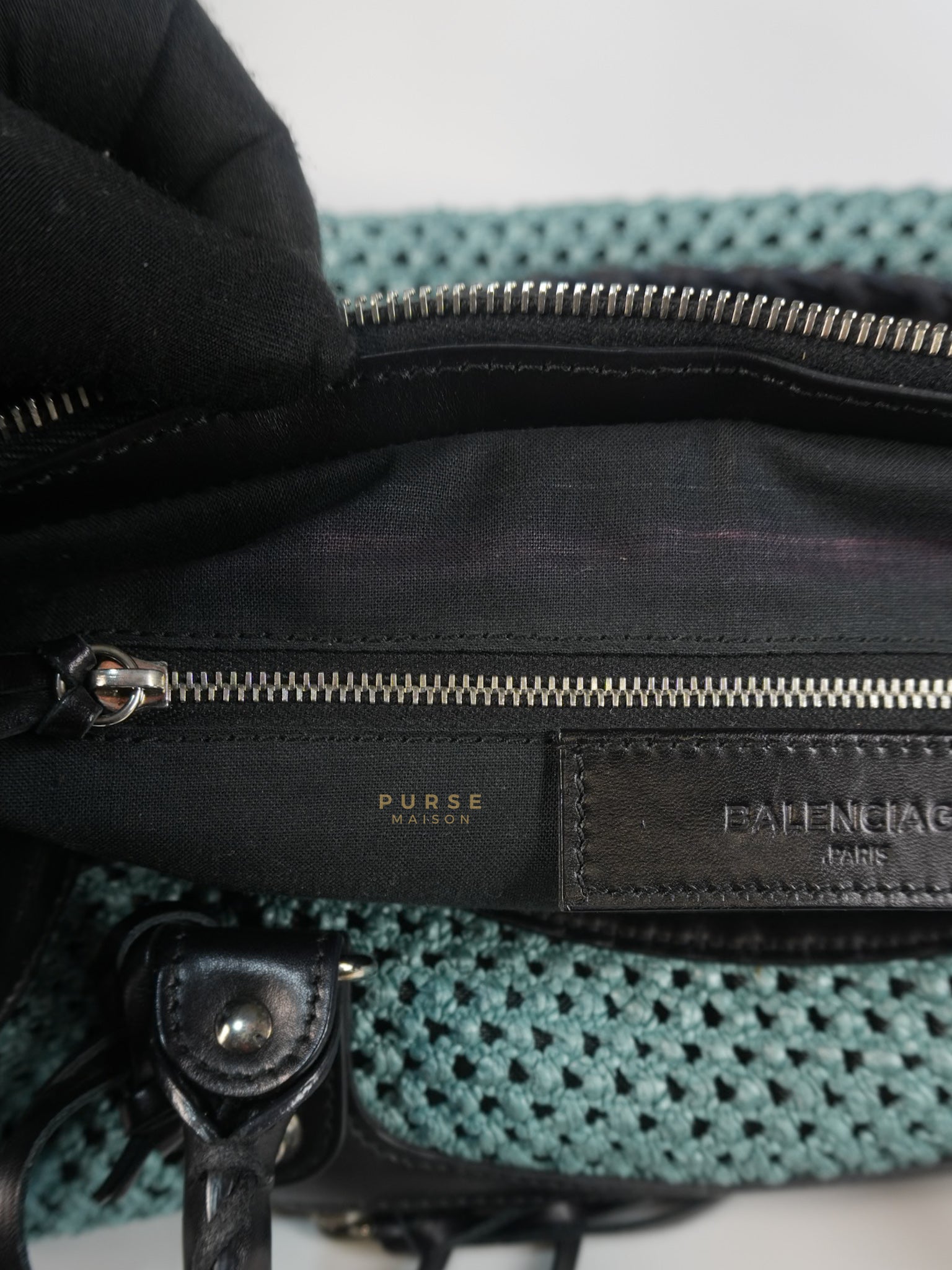 Raffia Bicolor City Medium Metallic Shoulder Bag | Purse Maison Luxury Bags Shop